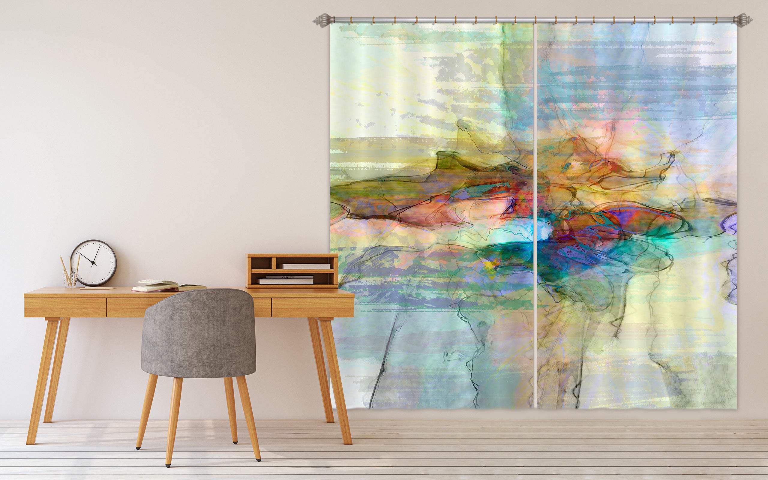 3D Color Collision 238 Michael Tienhaara Curtain Curtains Drapes