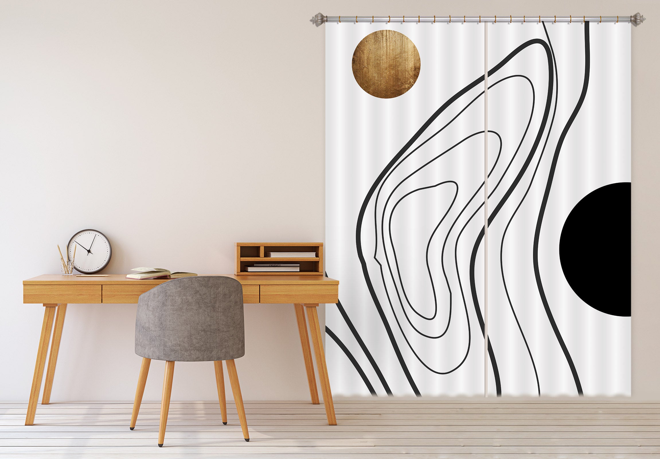 3D Irregular Circle 1086 Boris Draschoff Curtain Curtains Drapes