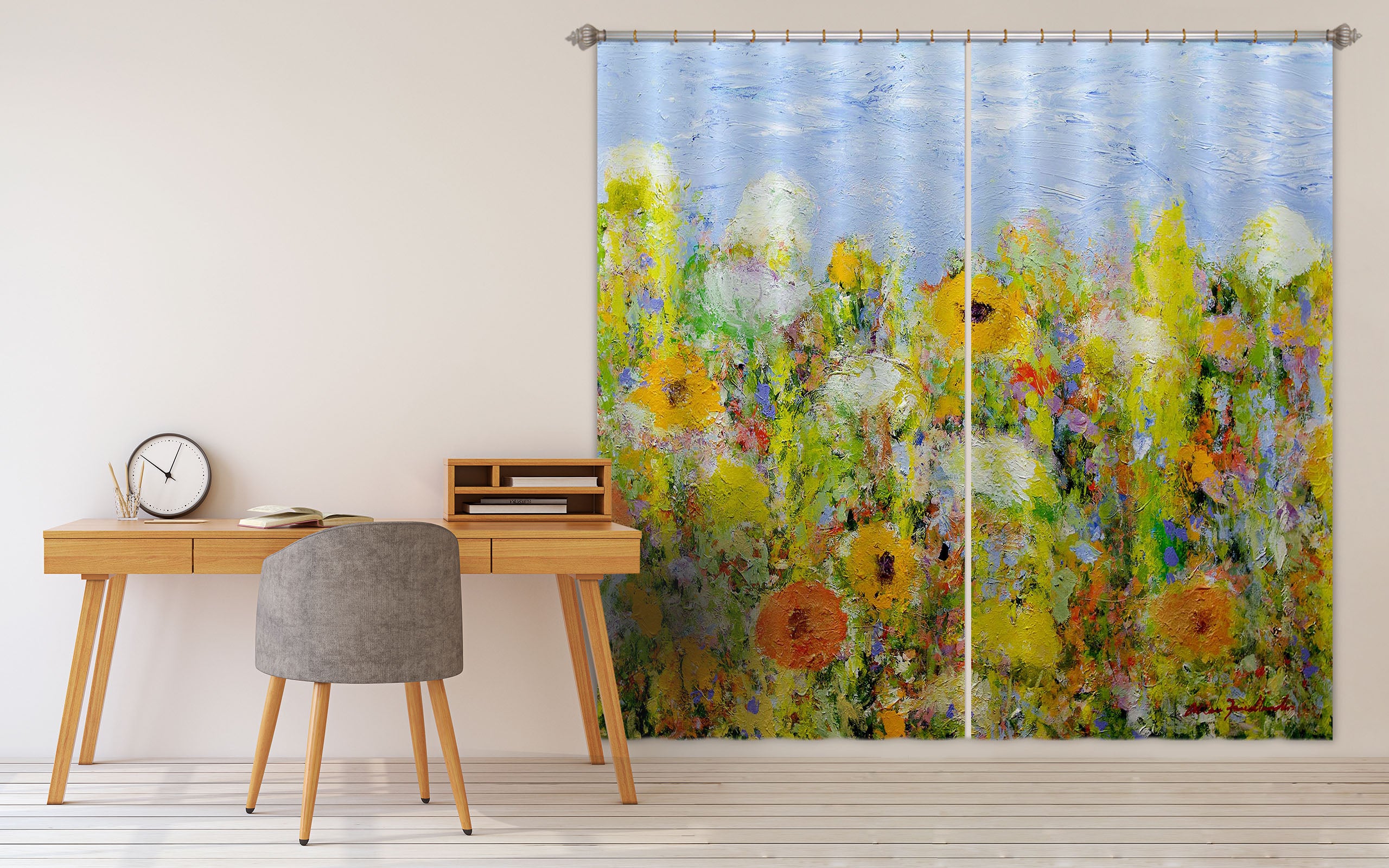 3D Colored Flowers 271 Allan P. Friedlander Curtain Curtains Drapes