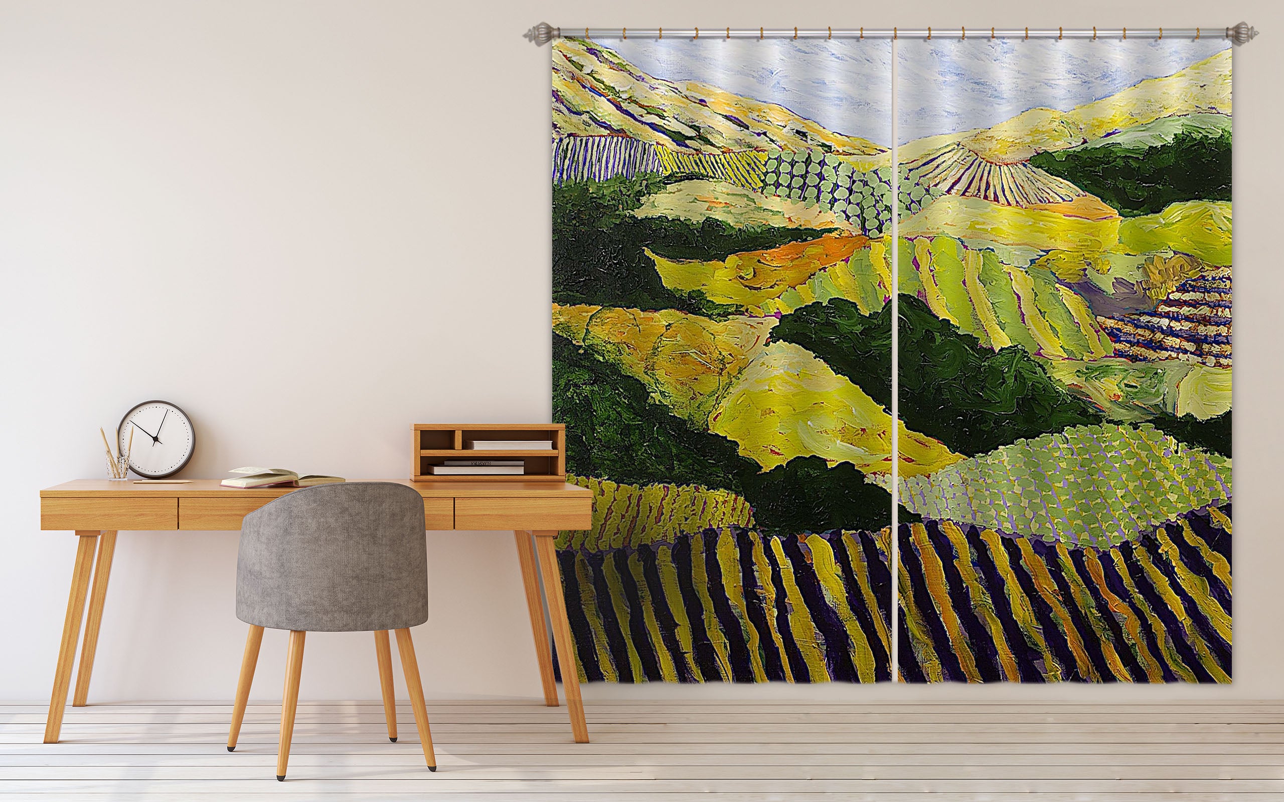 3D Colored Field 126 Allan P. Friedlander Curtain Curtains Drapes