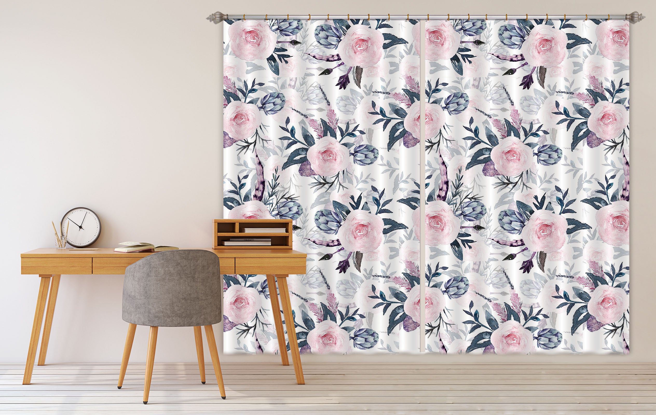 3D Flower Feather 232 Uta Naumann Curtain Curtains Drapes