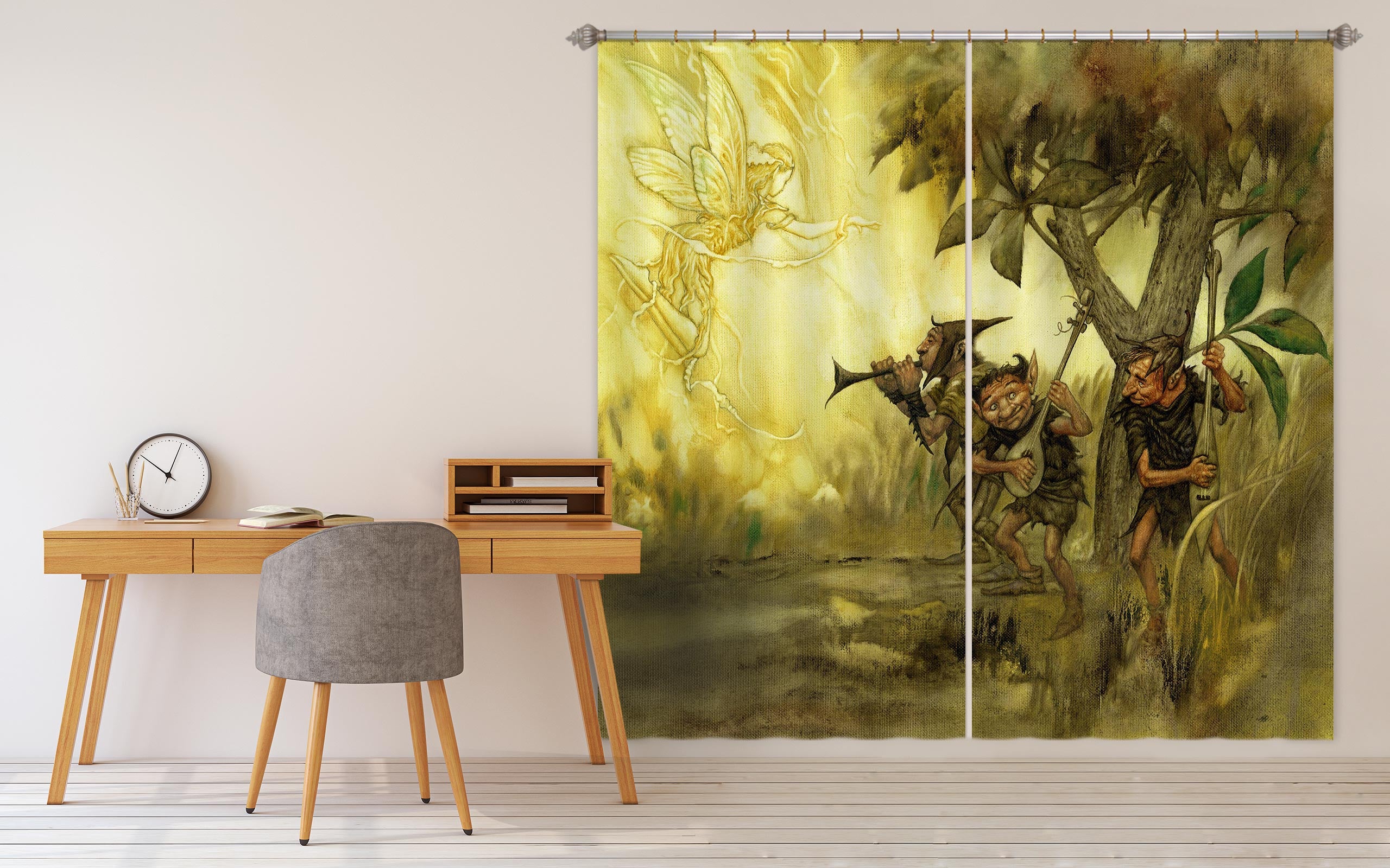 3D Grass Tree Dwarf 7224 Ciruelo Curtain Curtains Drapes