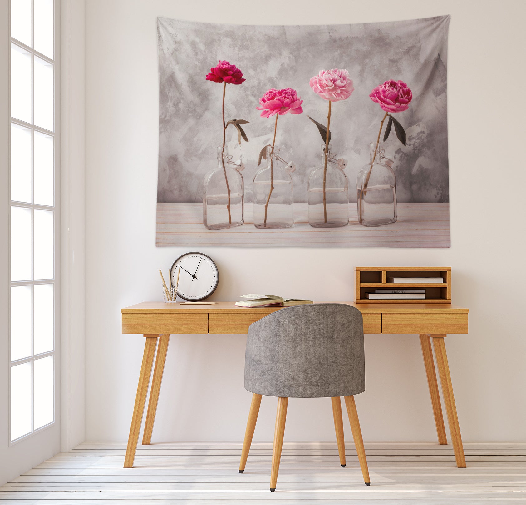 3D Pink Flowers 116116 Assaf Frank Tapestry Hanging Cloth Hang