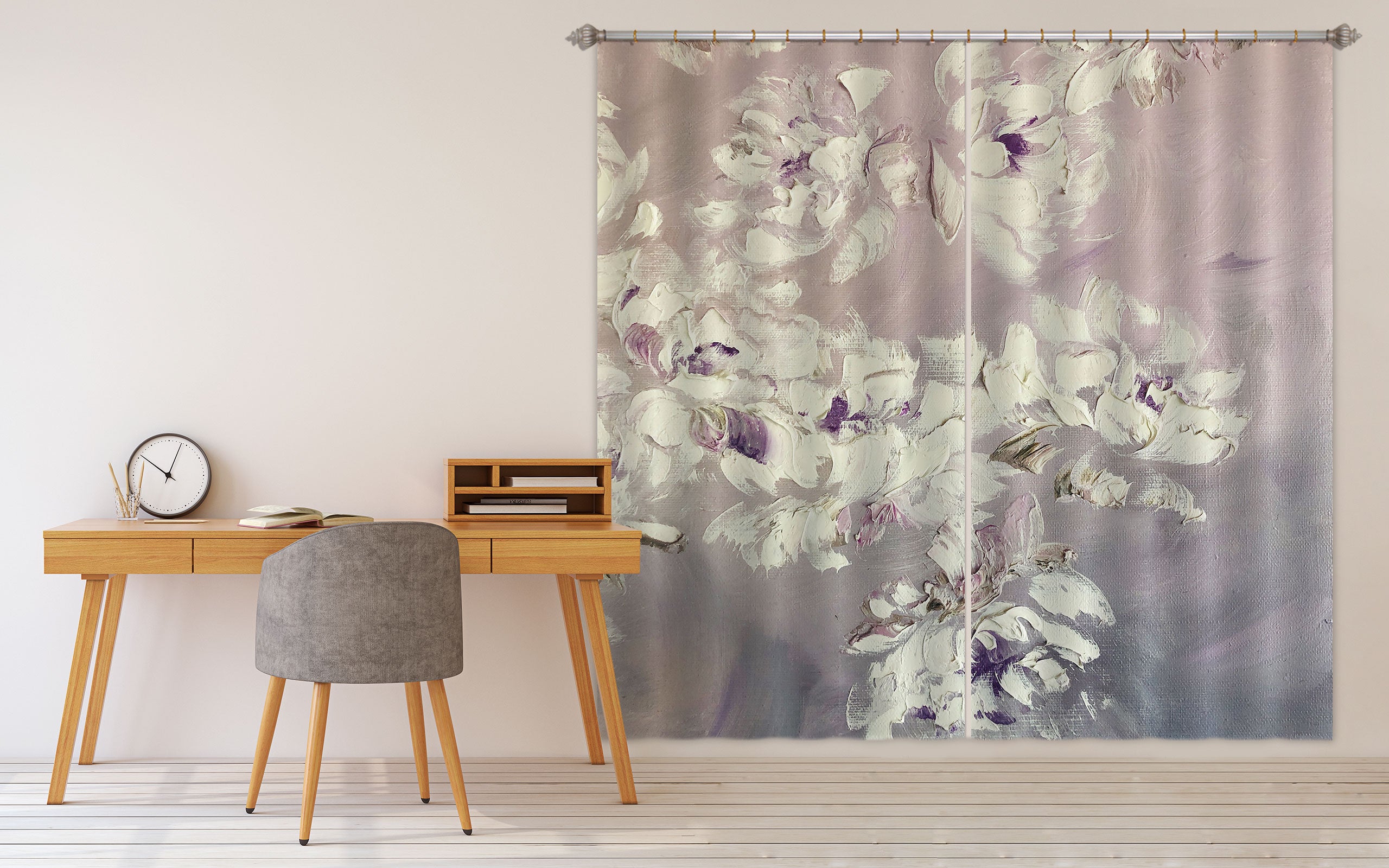 3D White Flower 414 Skromova Marina Curtain Curtains Drapes