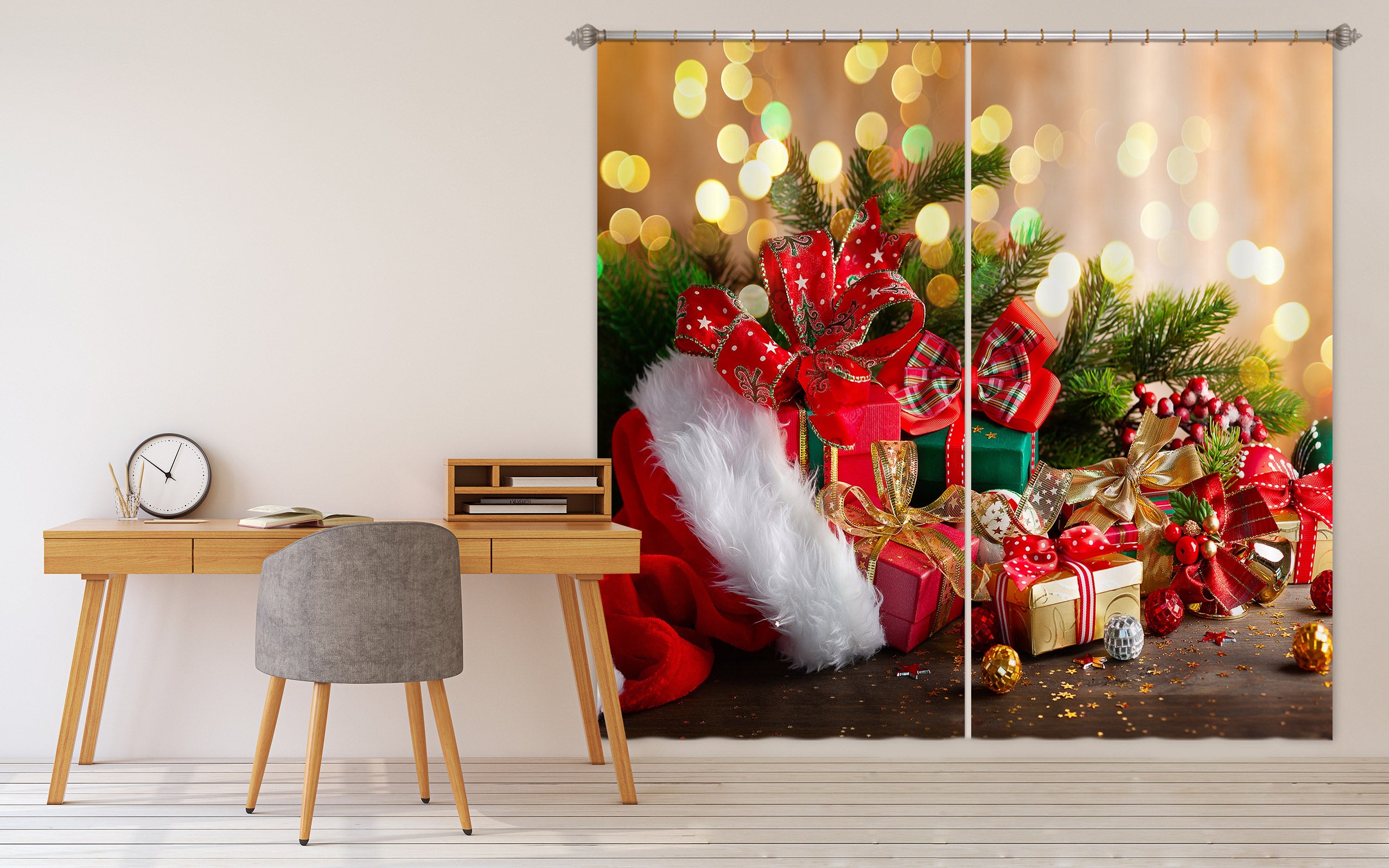 3D Gift Box 53119 Christmas Curtains Drapes Xmas