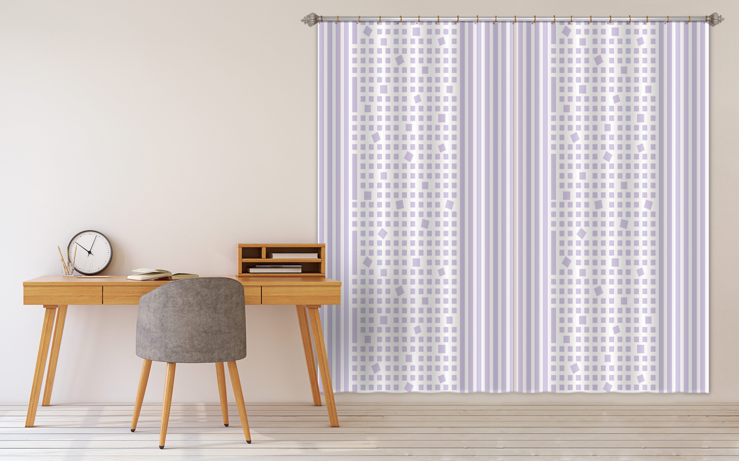 3D Light Purple Pattern 98121 Kasumi Loffler Curtain Curtains Drapes