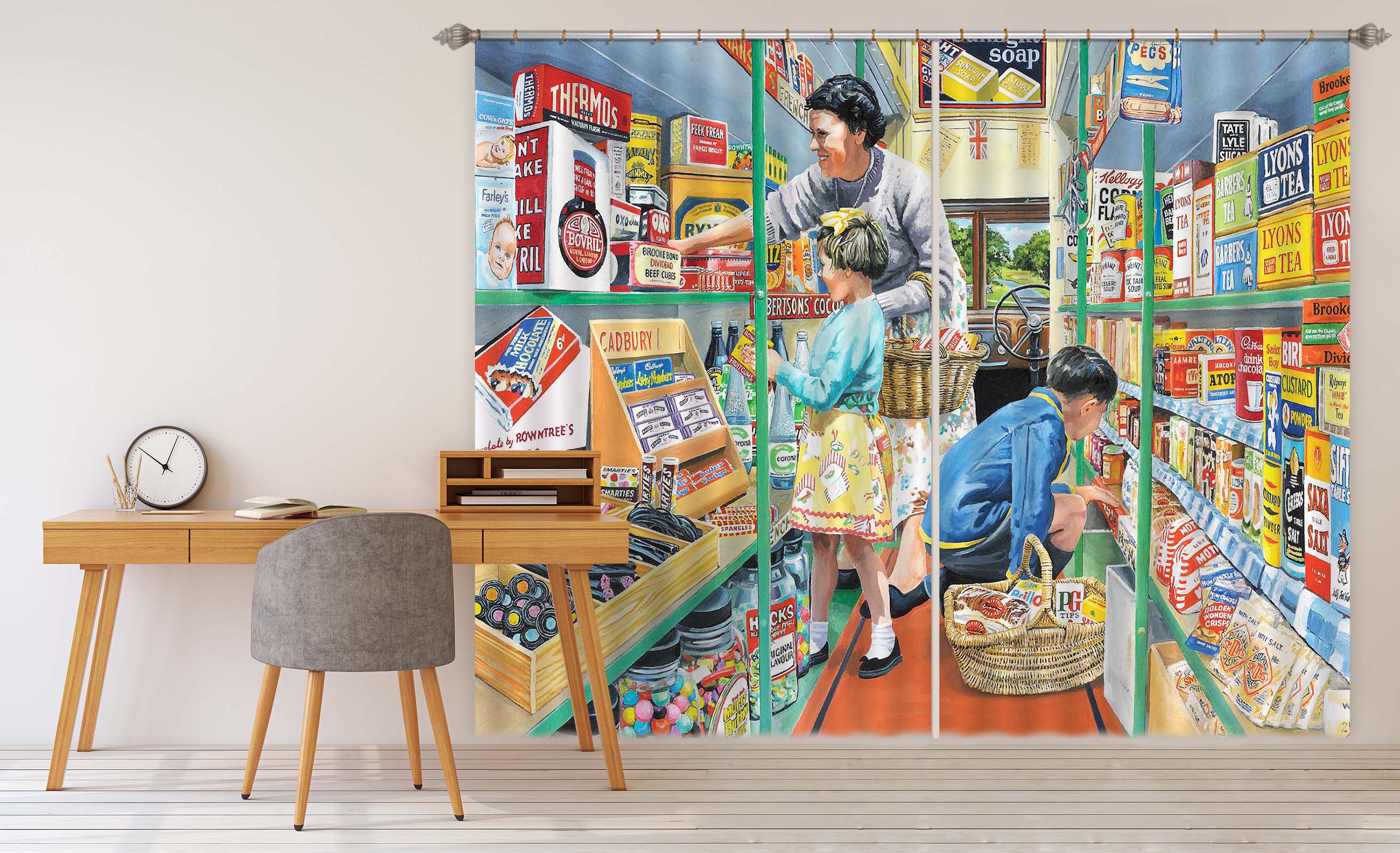 3D In The Mobile Shop 072 Trevor Mitchell Curtain Curtains Drapes