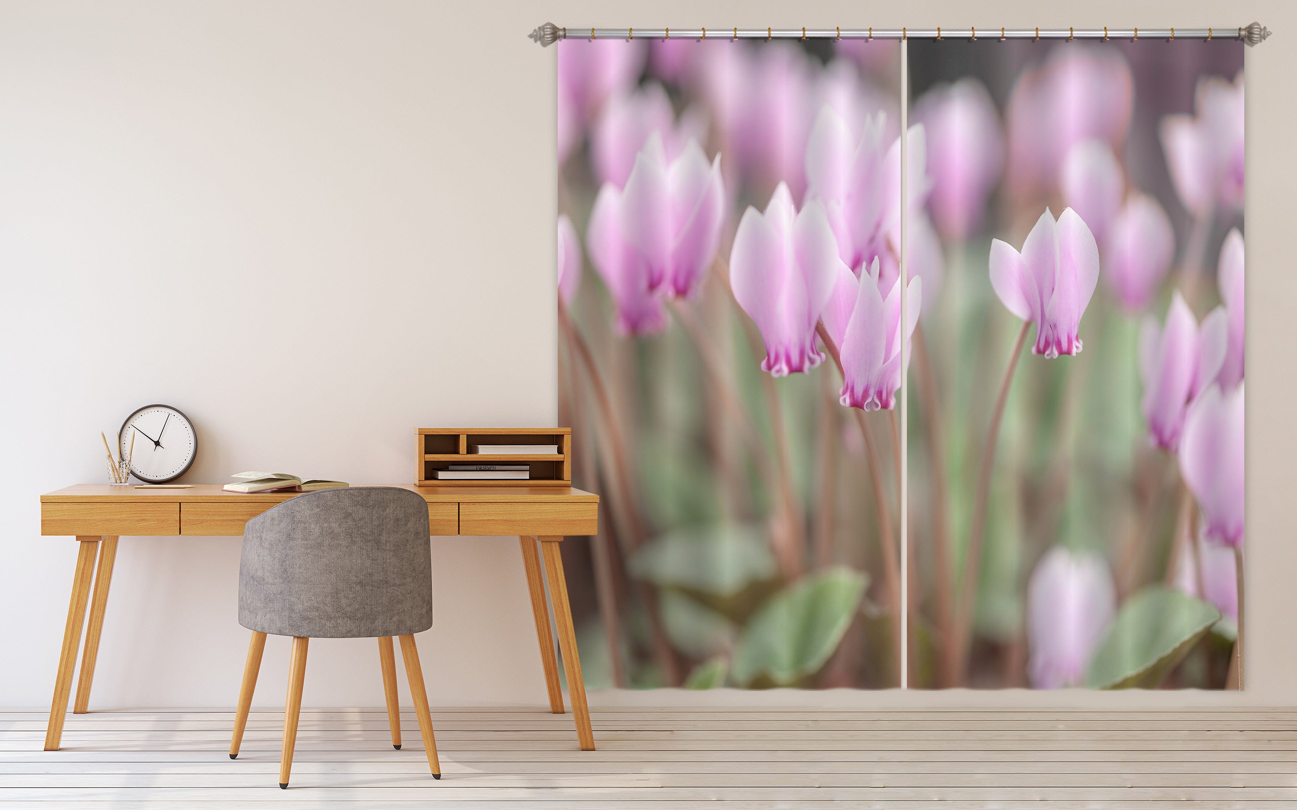 3D Purple Flower 6518 Assaf Frank Curtain Curtains Drapes