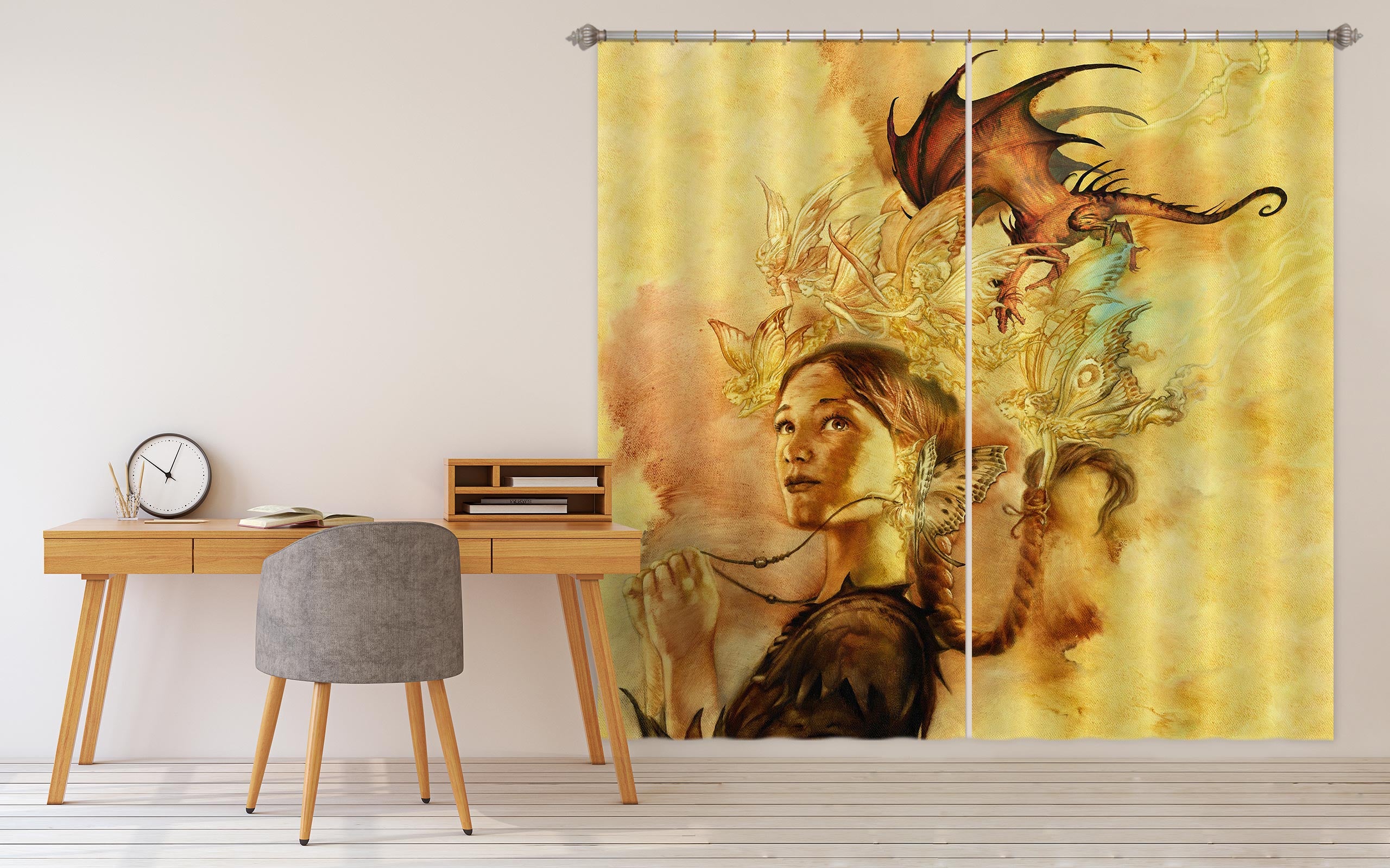 3D Elf Woman 7225 Ciruelo Curtain Curtains Drapes