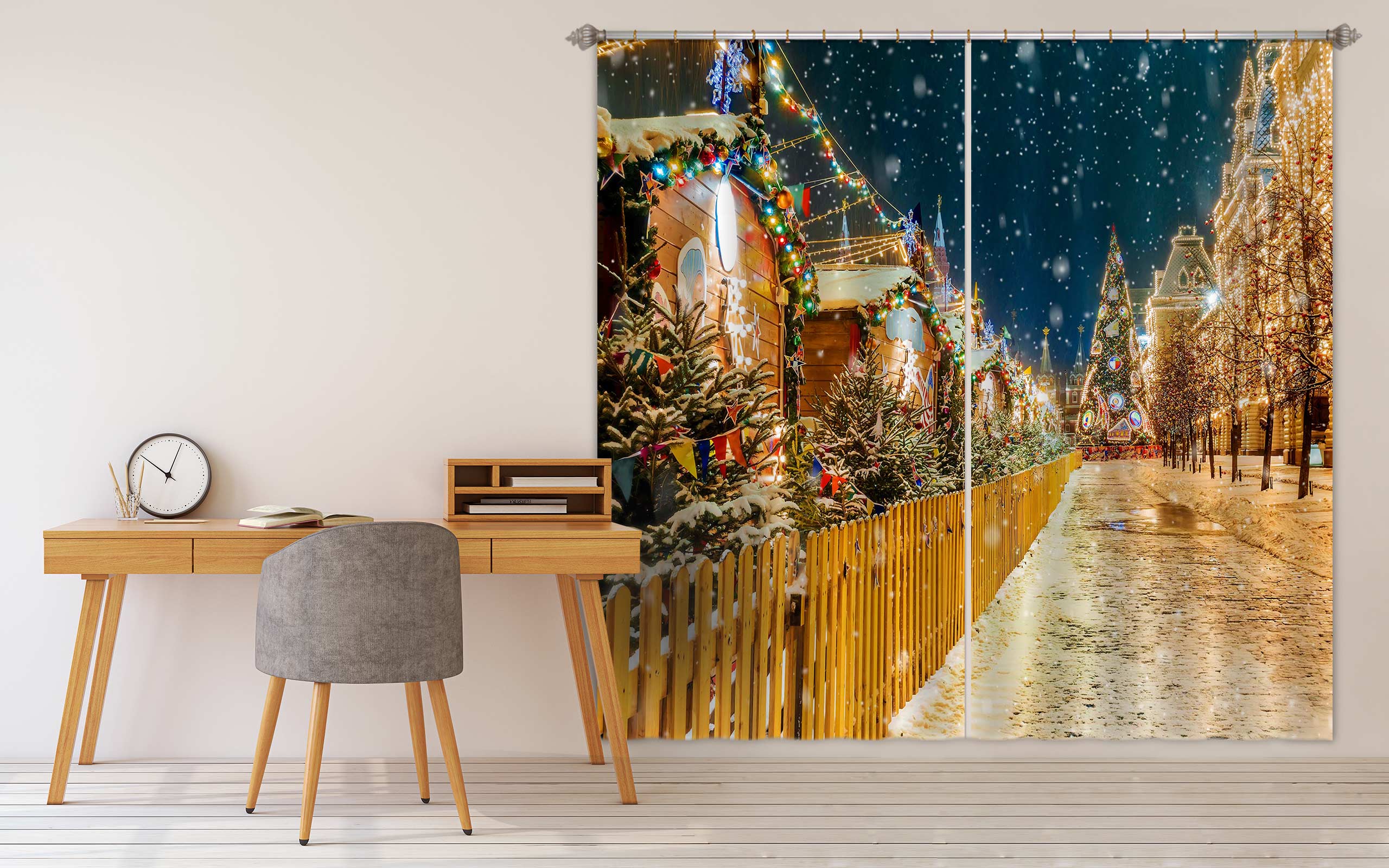 3D Street 53106 Christmas Curtains Drapes Xmas