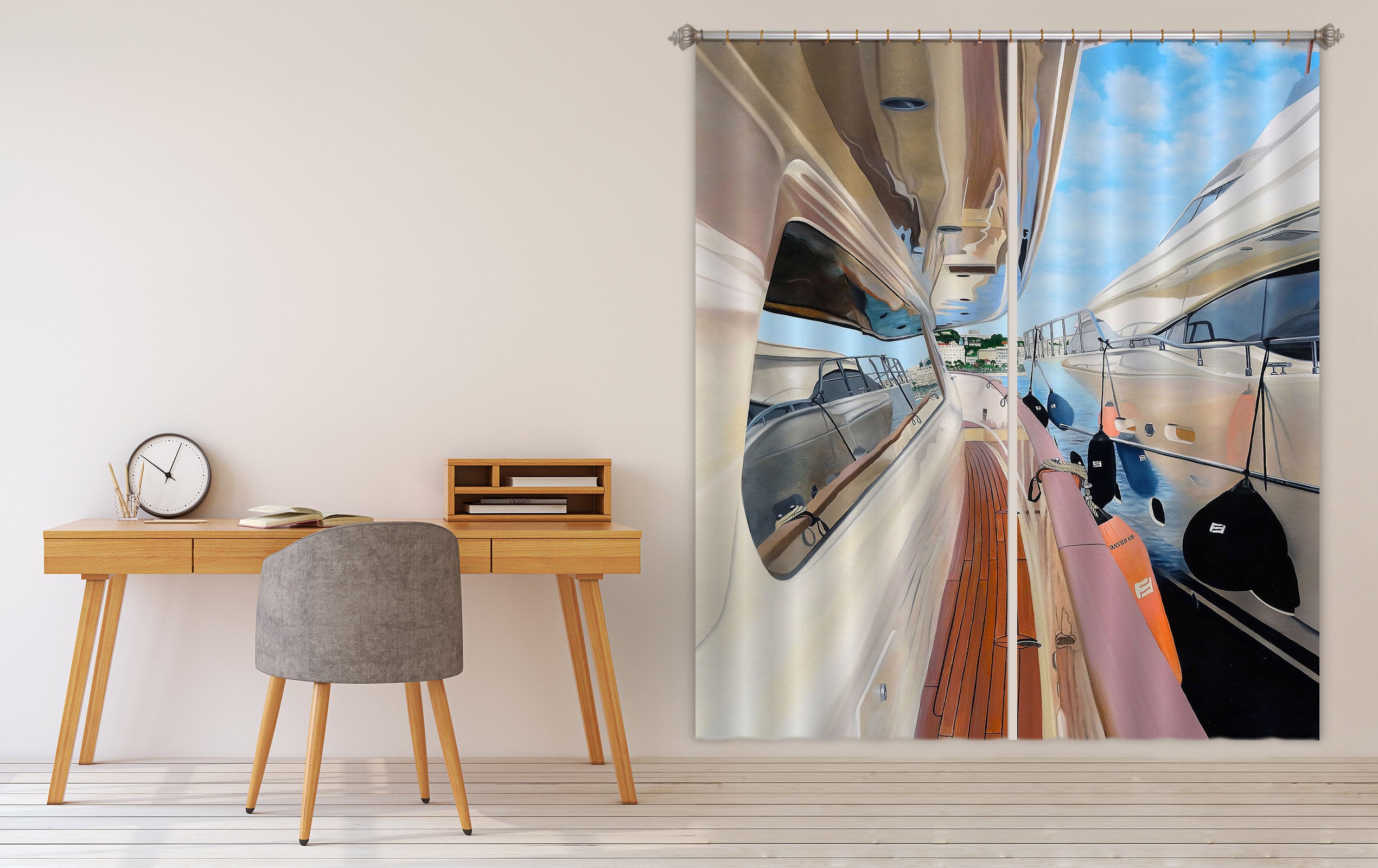 3D Ship Window 11003 Matthew Holden Bates Curtain Curtains Drapes