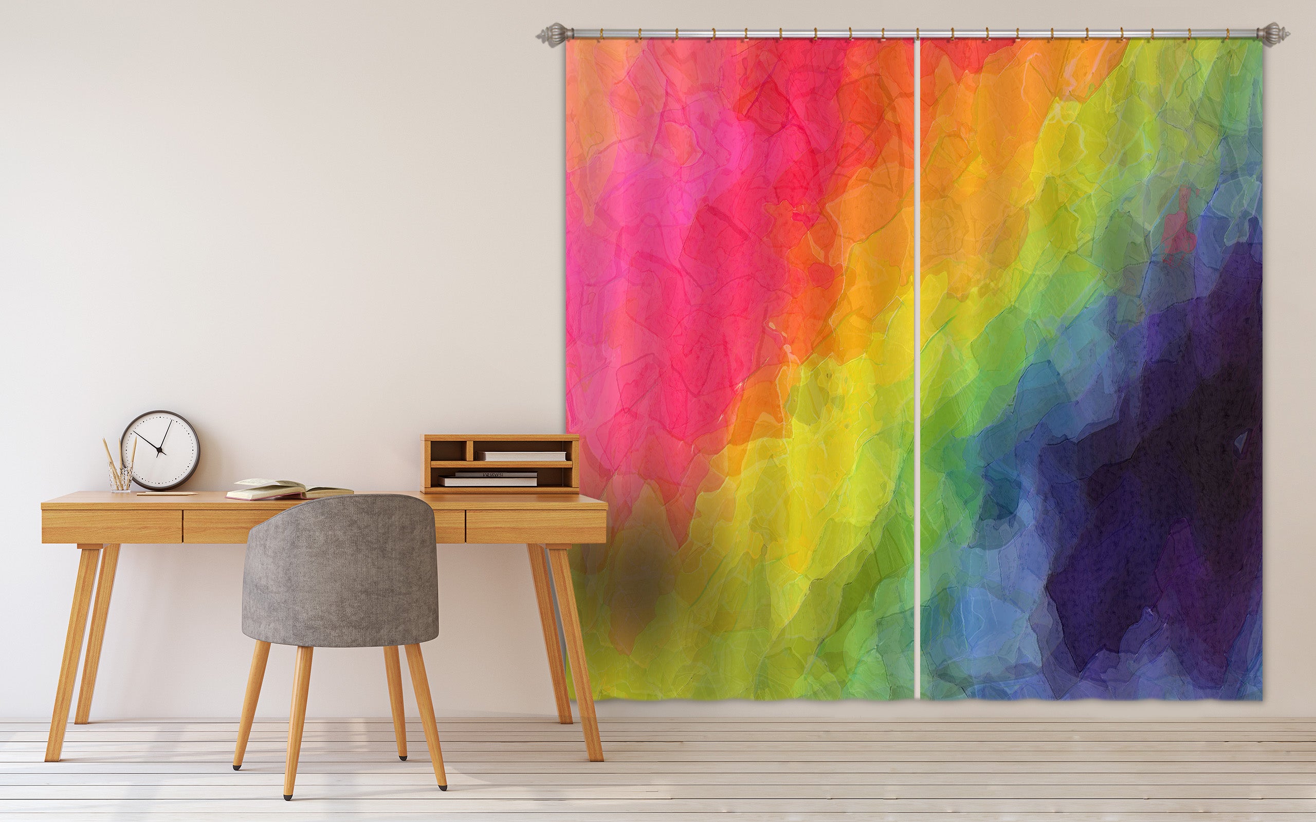 3D Painted Rainbow 047 Shandra Smith Curtain Curtains Drapes
