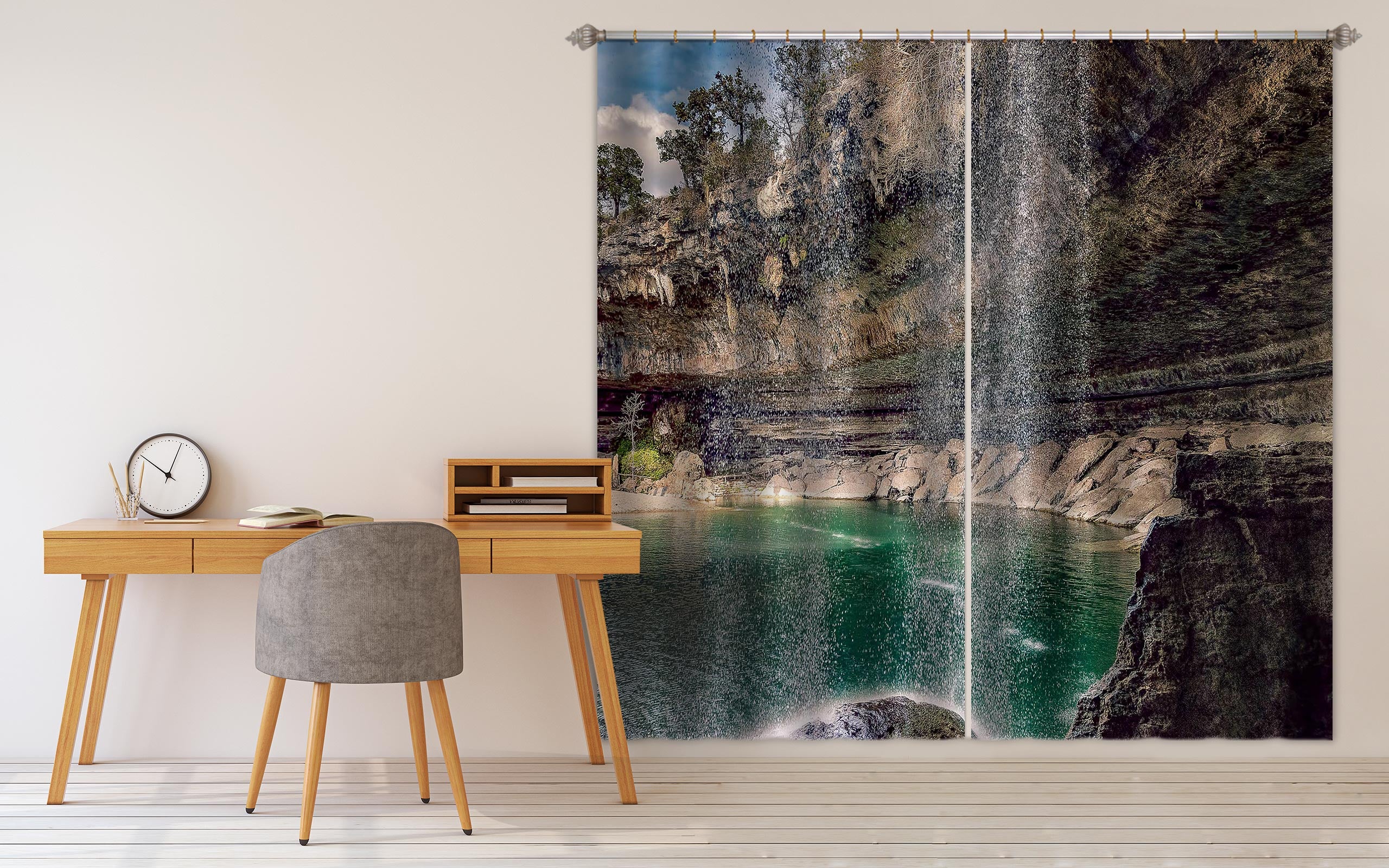 3D Waterfall Lake 5320 Beth Sheridan Curtain Curtains Drapes
