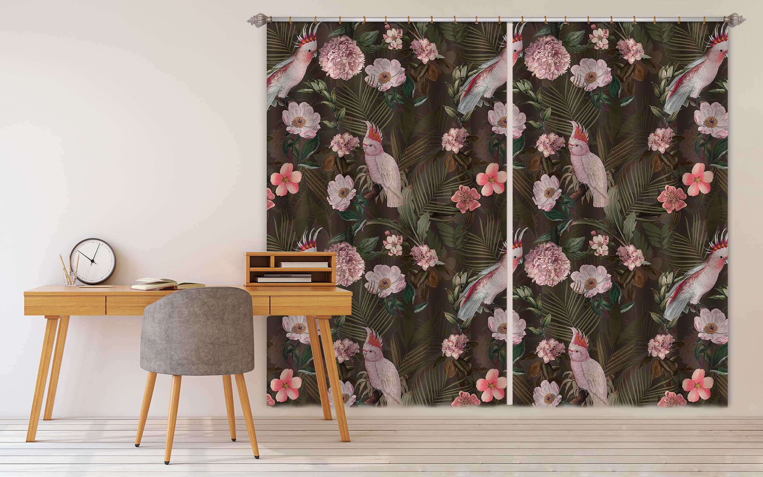 3D Pink Flowers 138 Uta Naumann Curtain Curtains Drapes