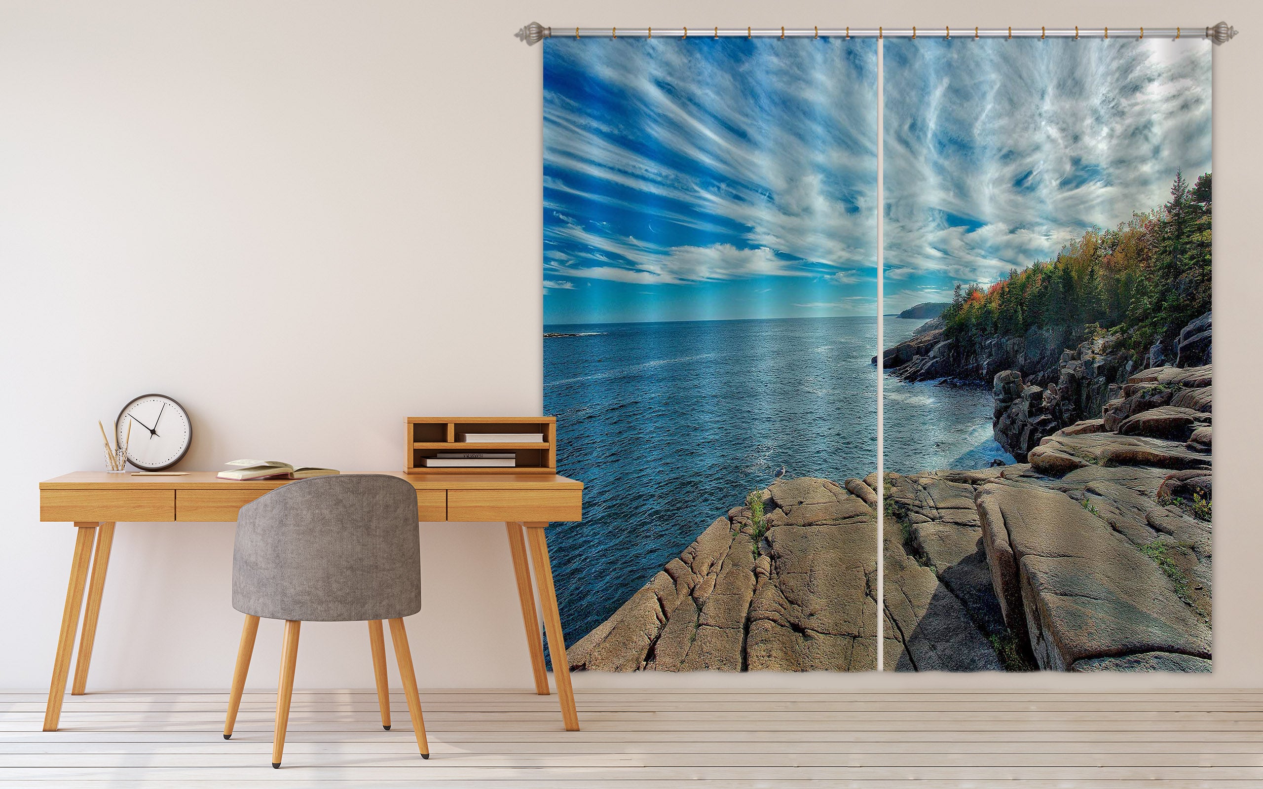 3D Coastal Maine 62139 Kathy Barefield Curtain Curtains Drapes