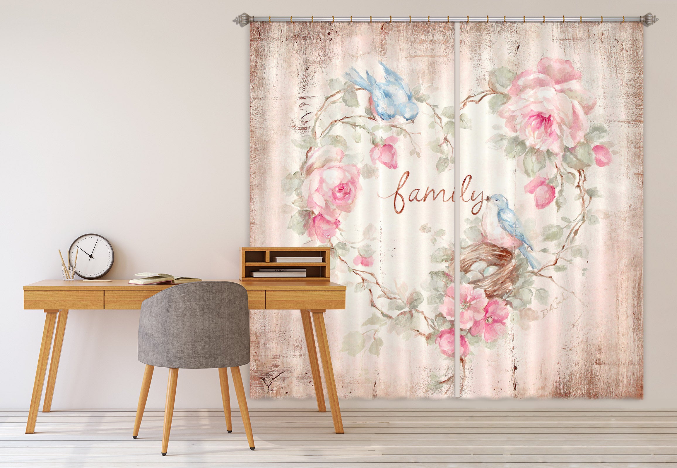 3D Heart Pattern 1005 Debi Coules Curtain Curtains Drapes