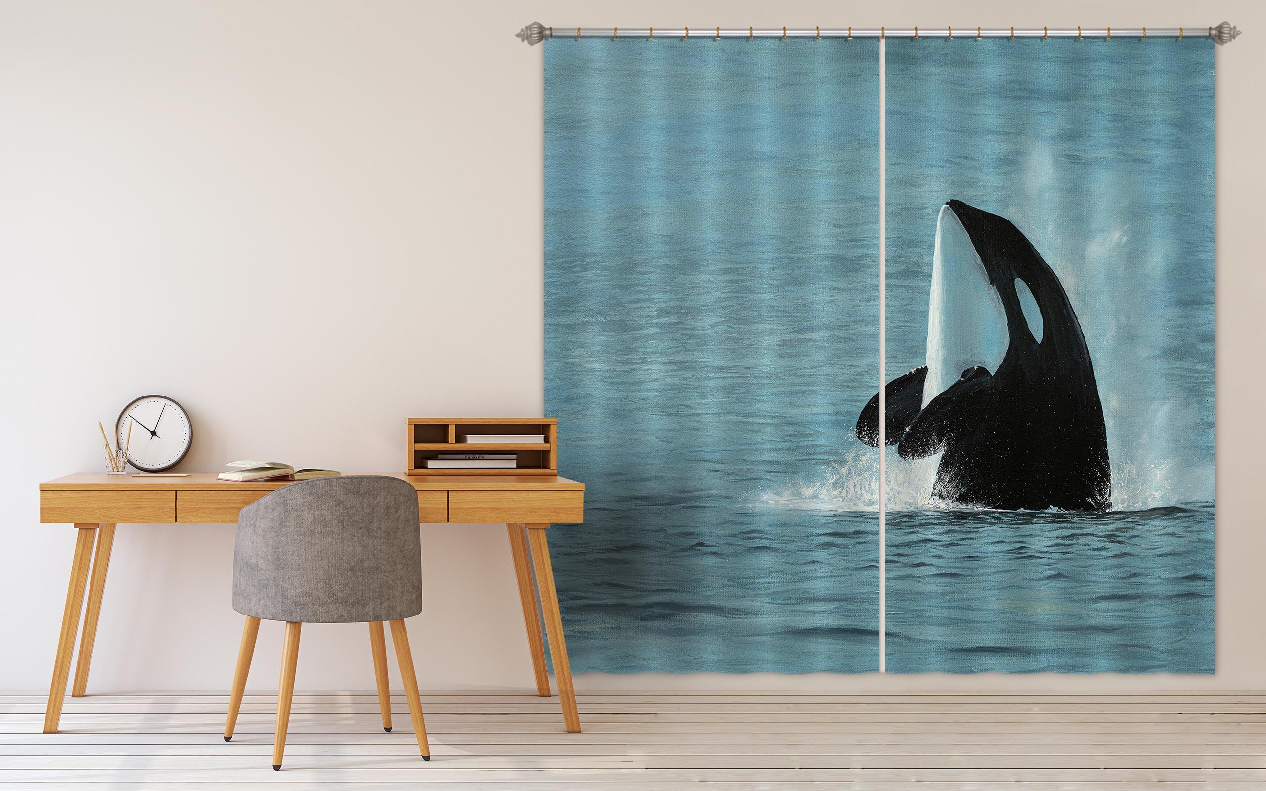 3D Whale 1711 Marina Zotova Curtain Curtains Drapes