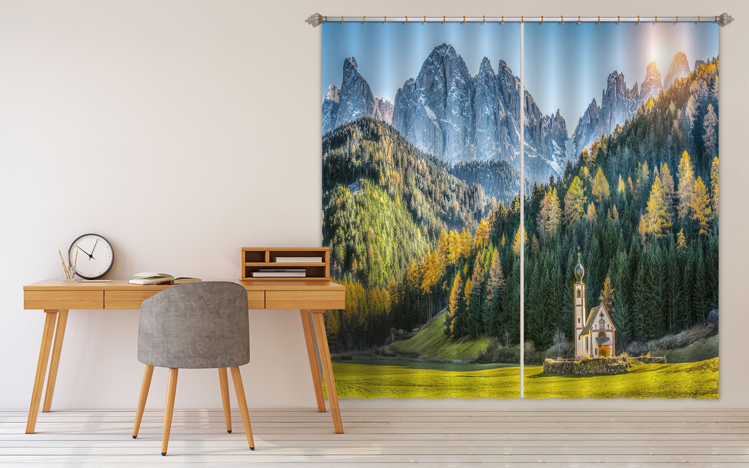 3D Sunny Forest 149 Marco Carmassi Curtain Curtains Drapes