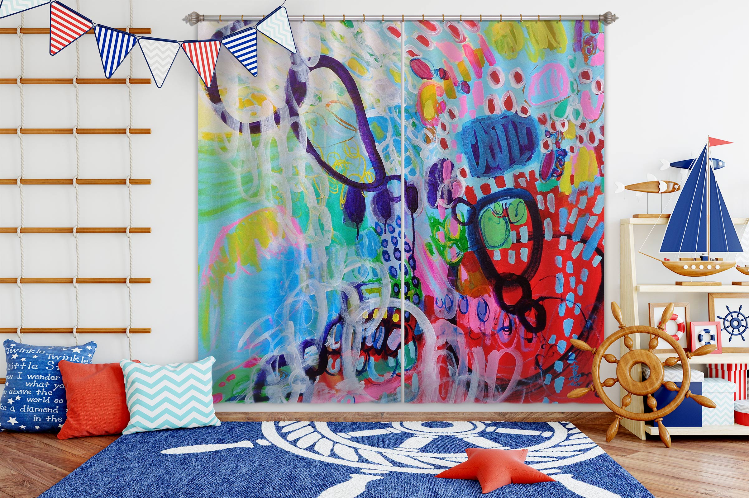 3D Painted Graffiti 2354 Misako Chida Curtain Curtains Drapes