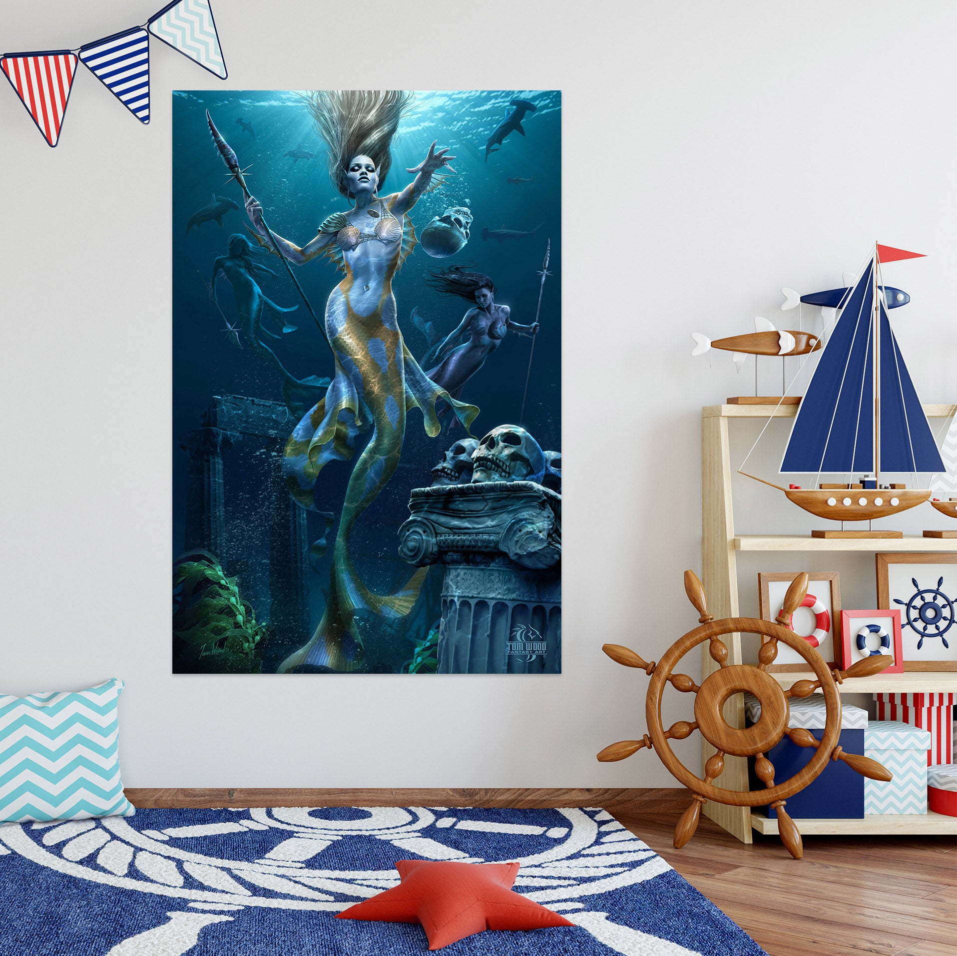 3D Mermaid 5135 Tom Wood Wall Sticker