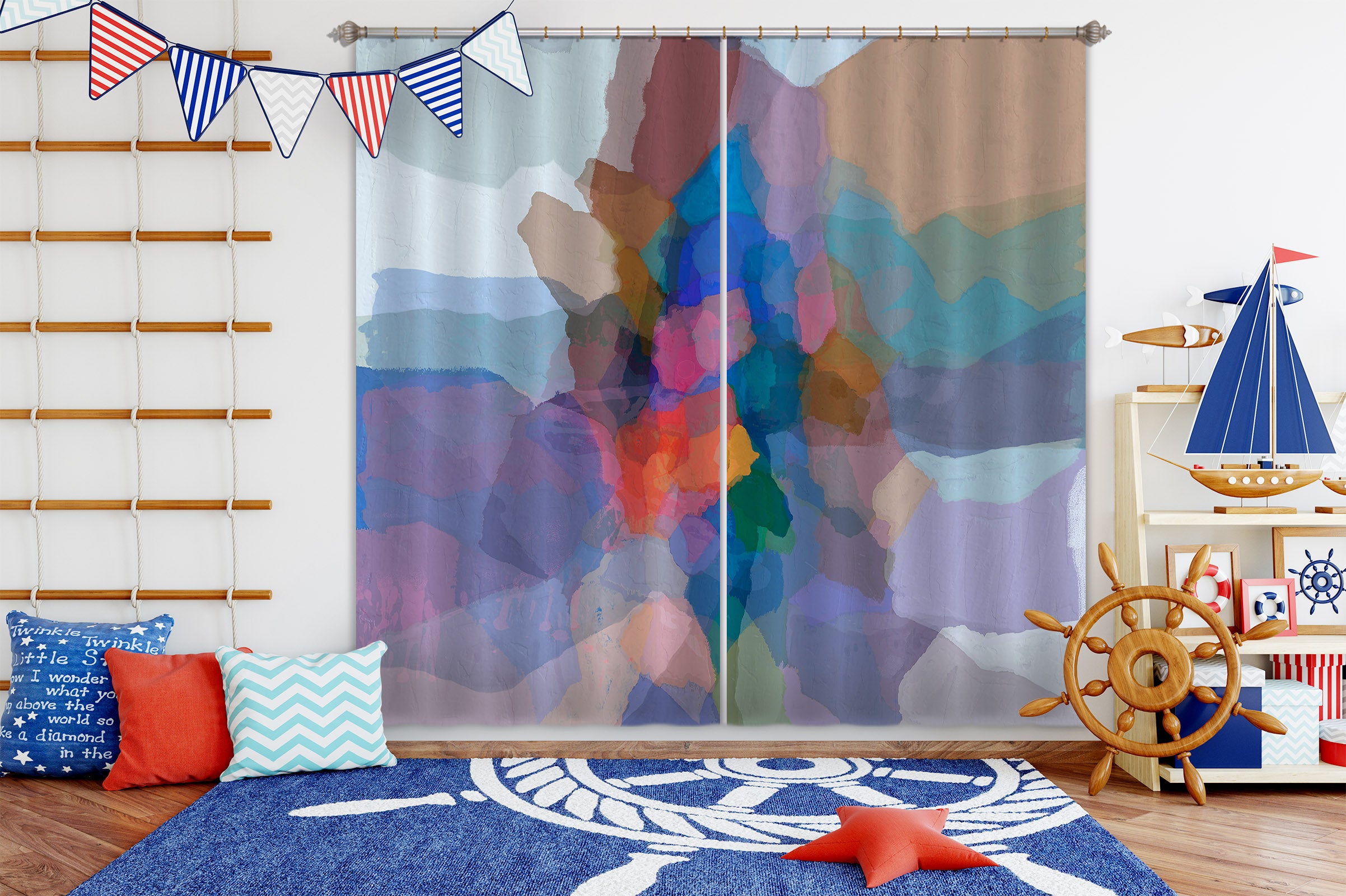 3D Color Pattern 204 Michael Tienhaara Curtain Curtains Drapes