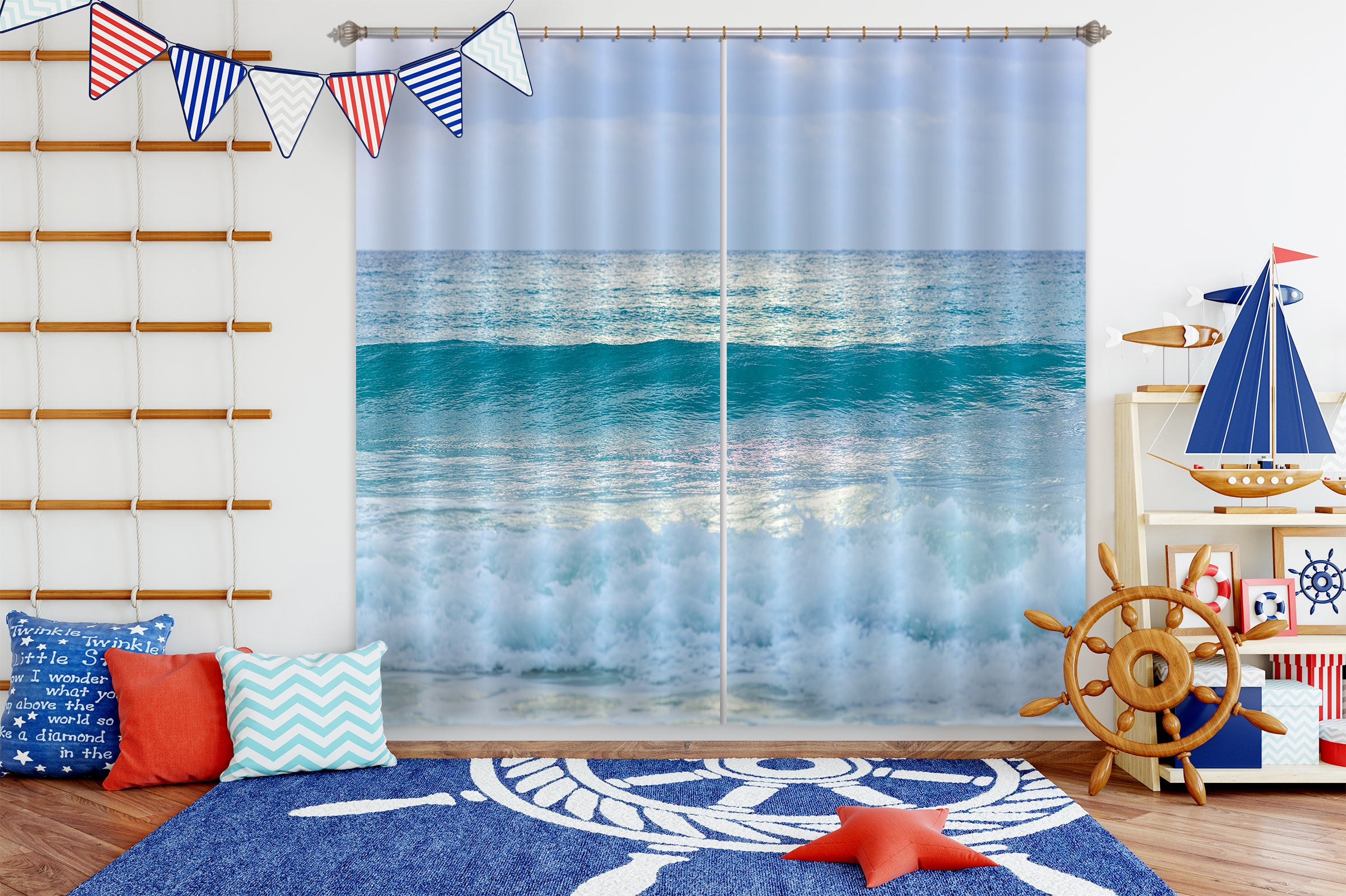 3D Sea Level 6539 Assaf Frank Curtain Curtains Drapes