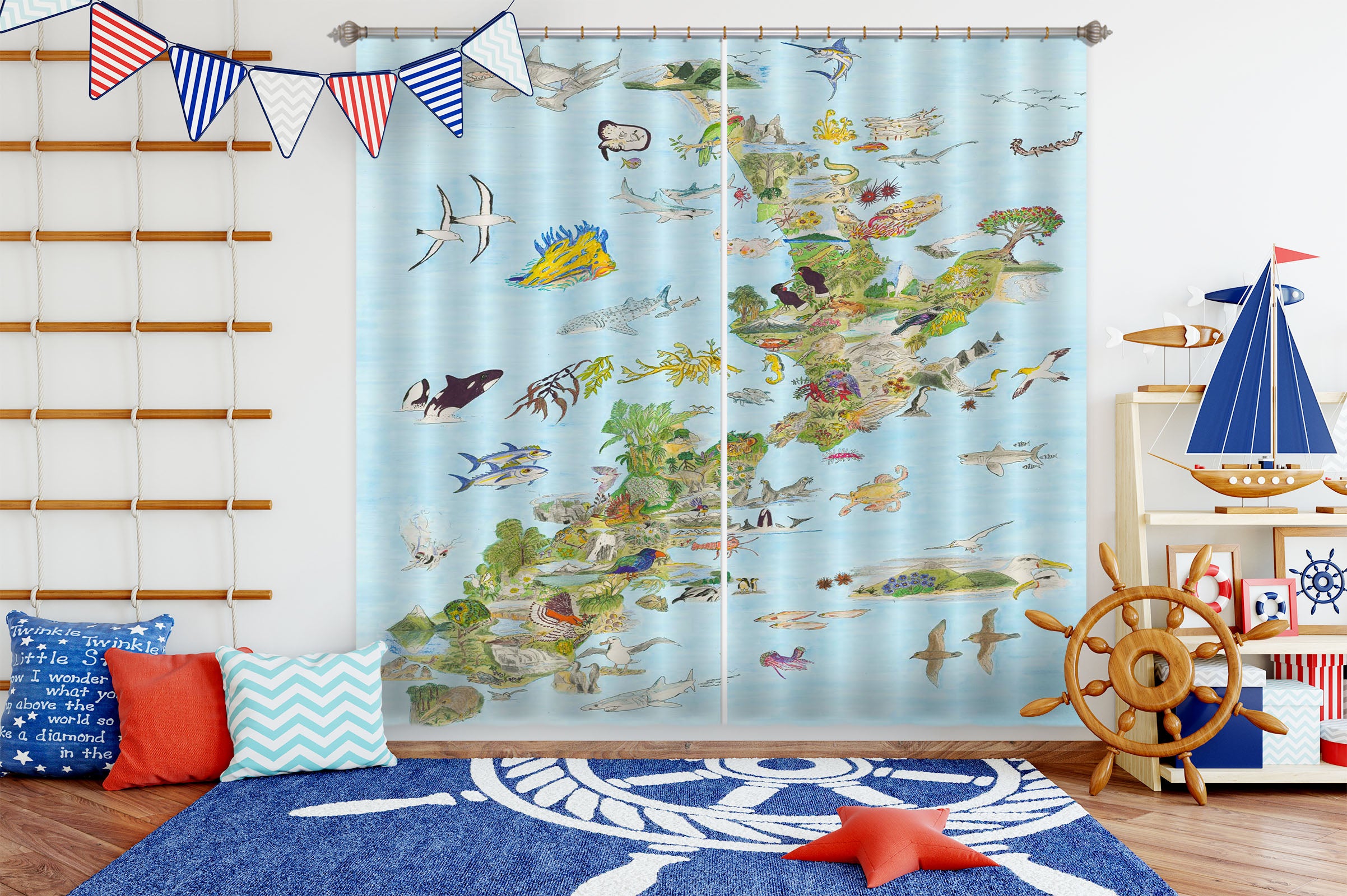 3D Various Animals 052 Michael Sewell Curtain Curtains Drapes