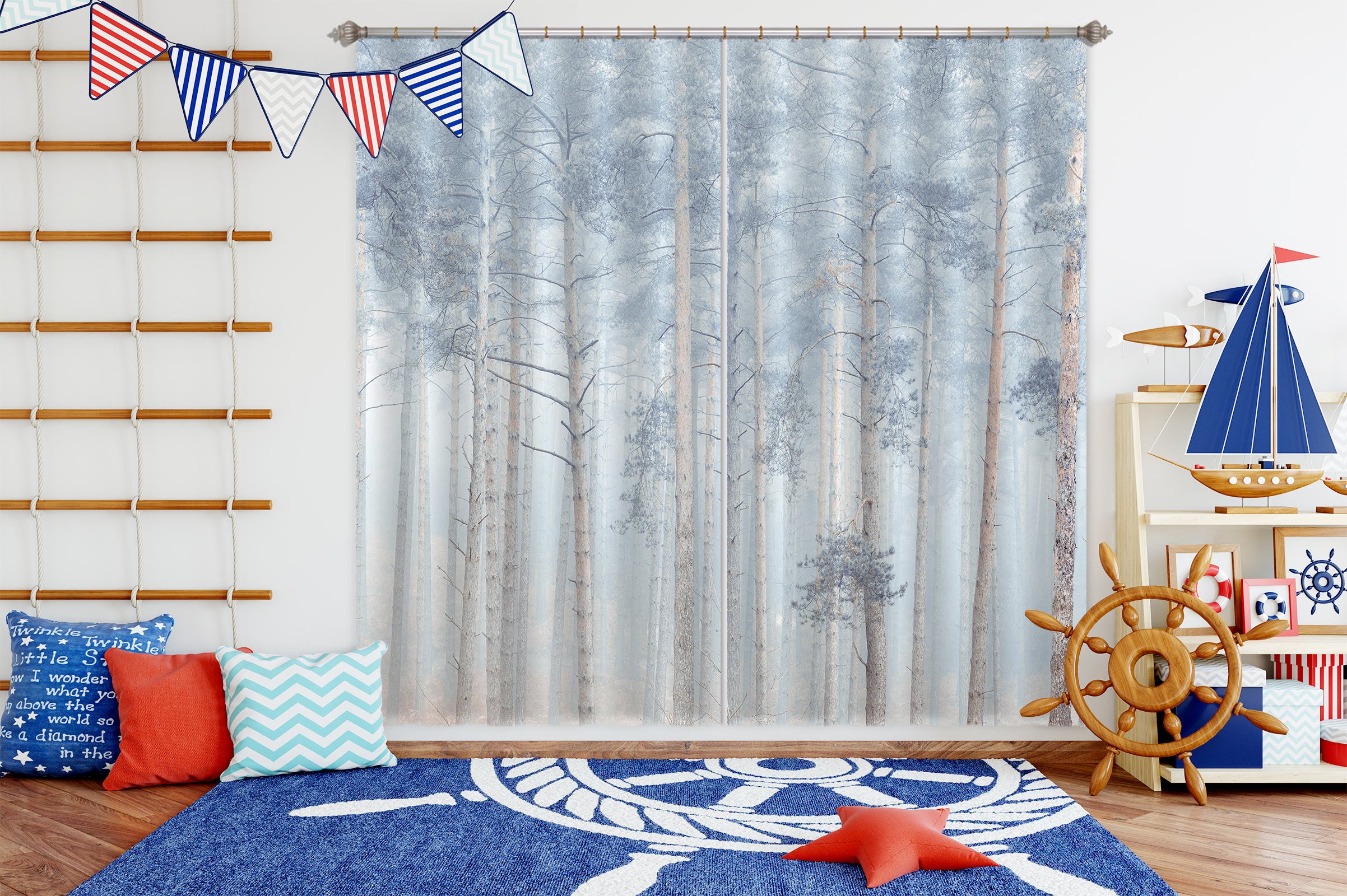 3D Tree Leaves 6593 Assaf Frank Curtain Curtains Drapes