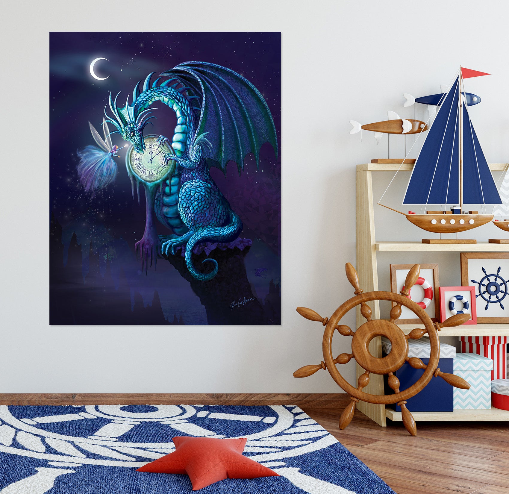 3D Valley Dragon 120 Rose Catherine Khan Wall Sticker