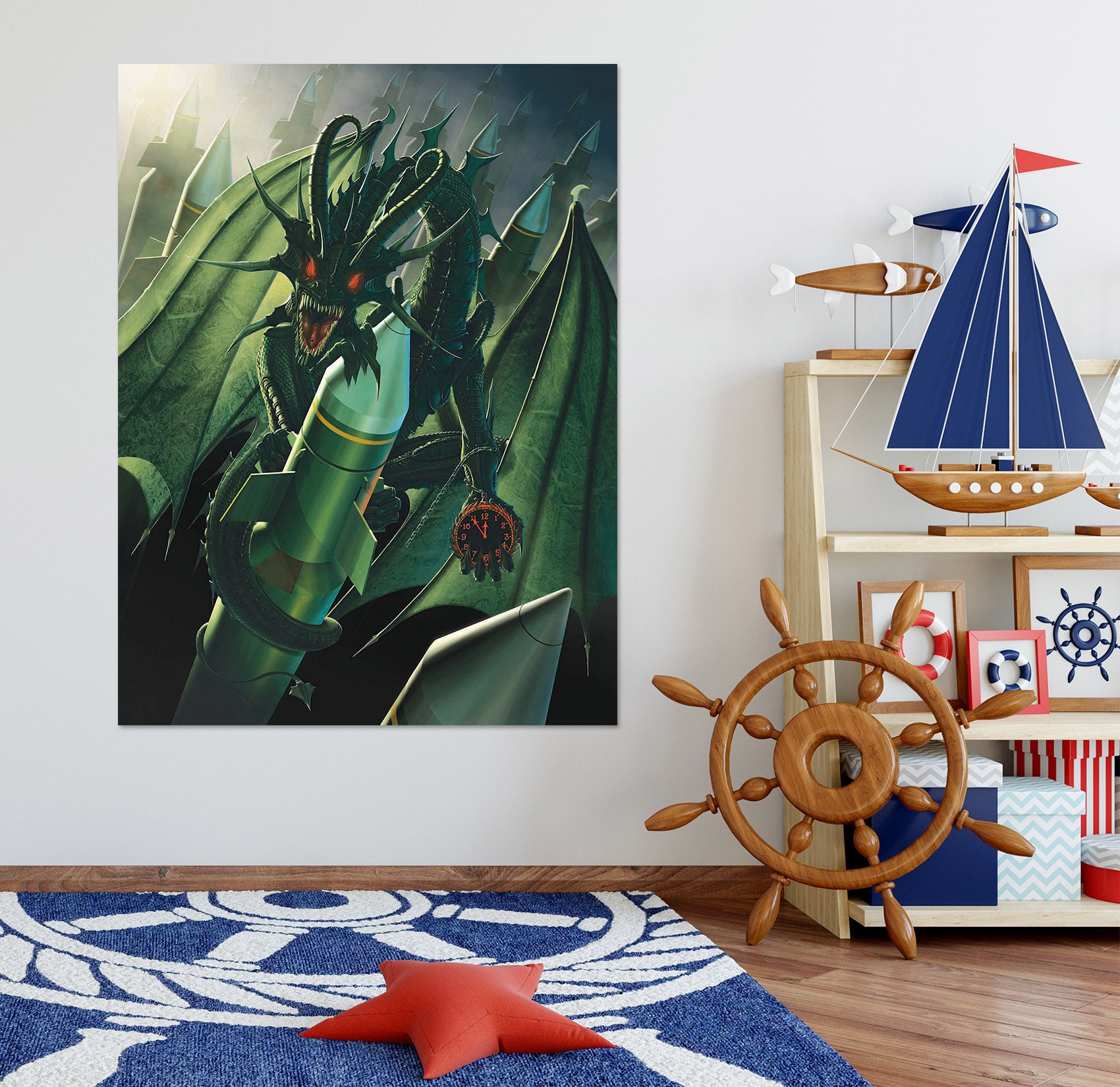 3D Doom Dragon 032 Vincent Hie Wall Sticker