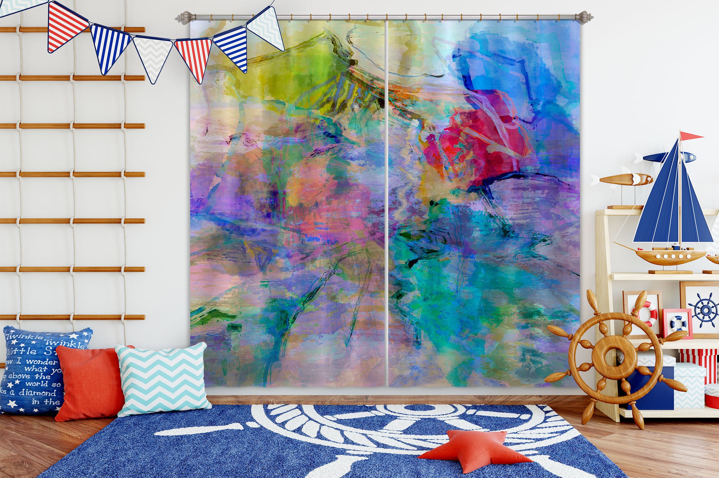 3D Beautiful Graffiti 226 Michael Tienhaara Curtain Curtains Drapes