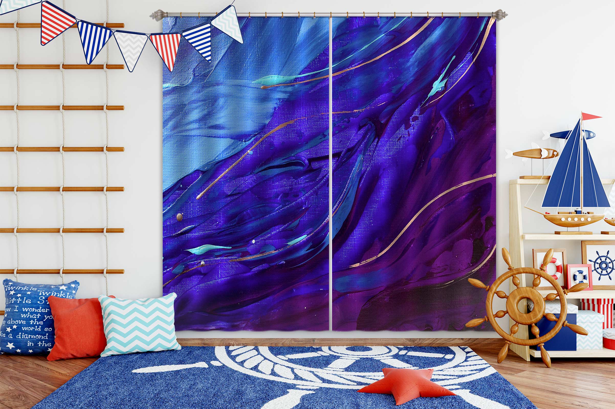 3D Purple Painting 326 Skromova Marina Curtain Curtains Drapes