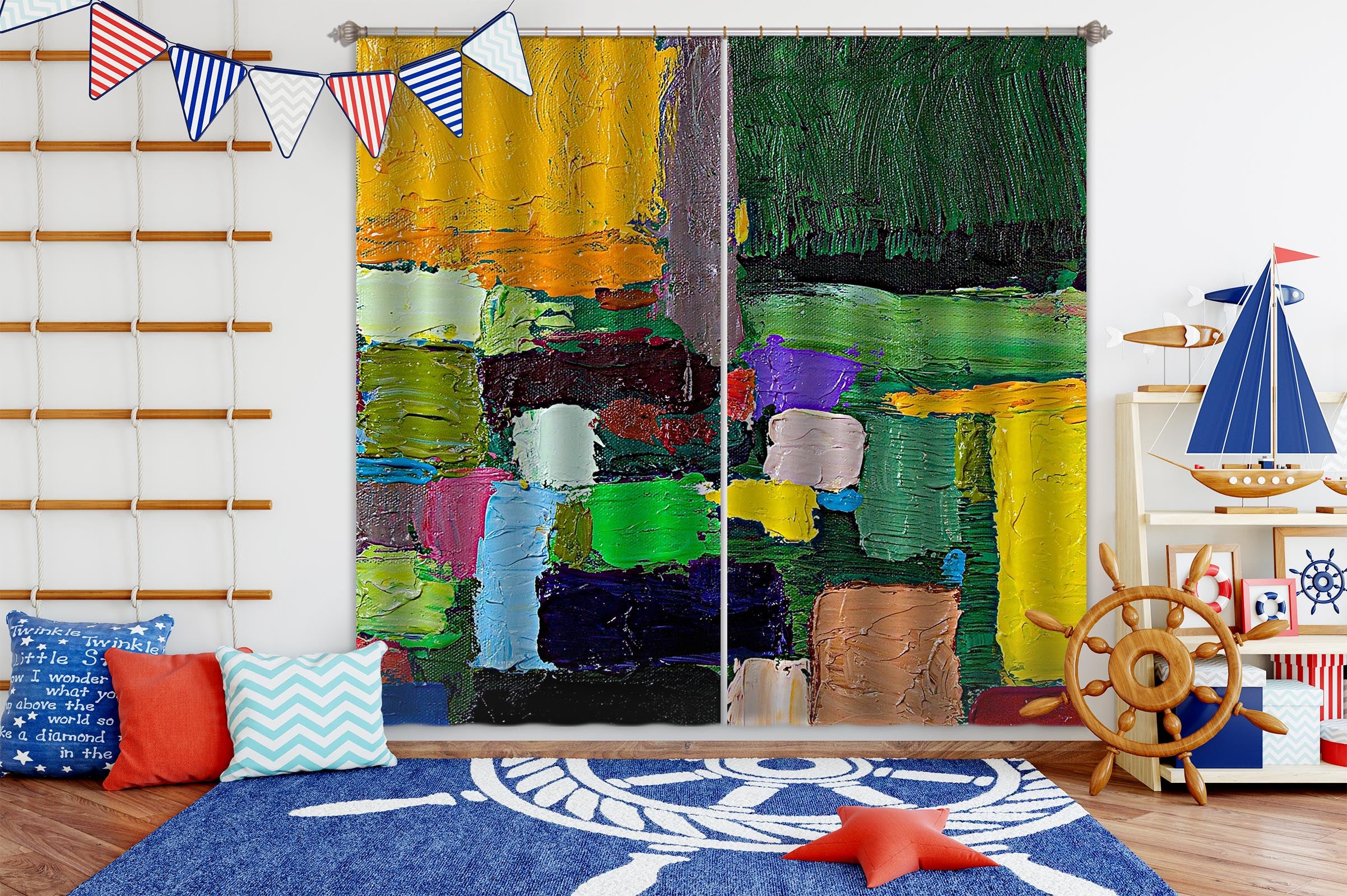 3D Color Graffiti 189 Allan P. Friedlander Curtain Curtains Drapes
