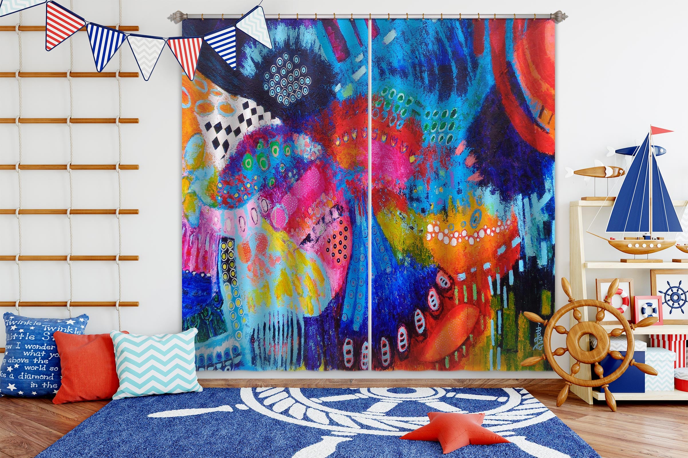 3D Painted Painting 2366 Misako Chida Curtain Curtains Drapes