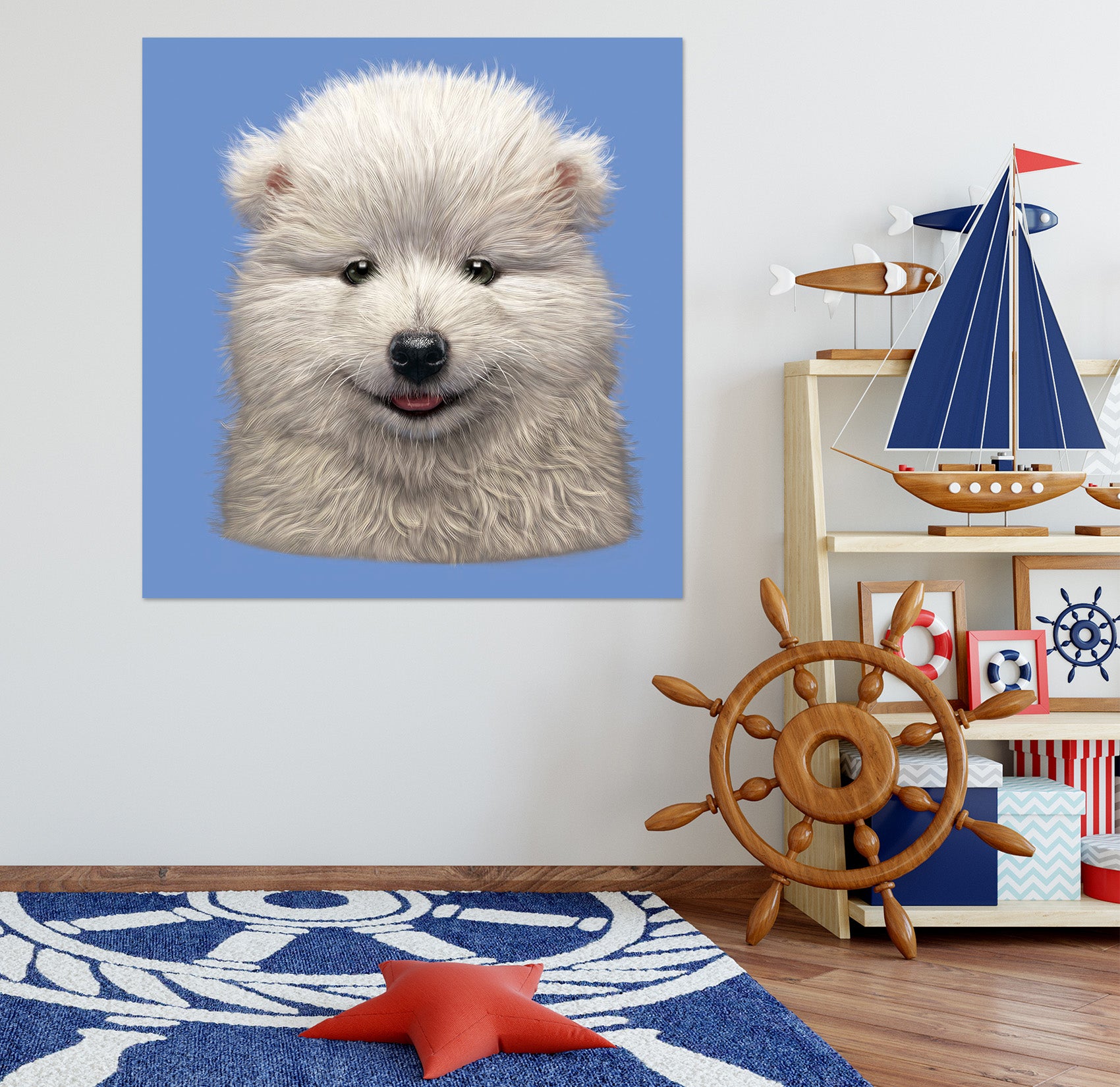 3D Samoyed Puppy BF Def 066 Vincent Hie Wall Sticker