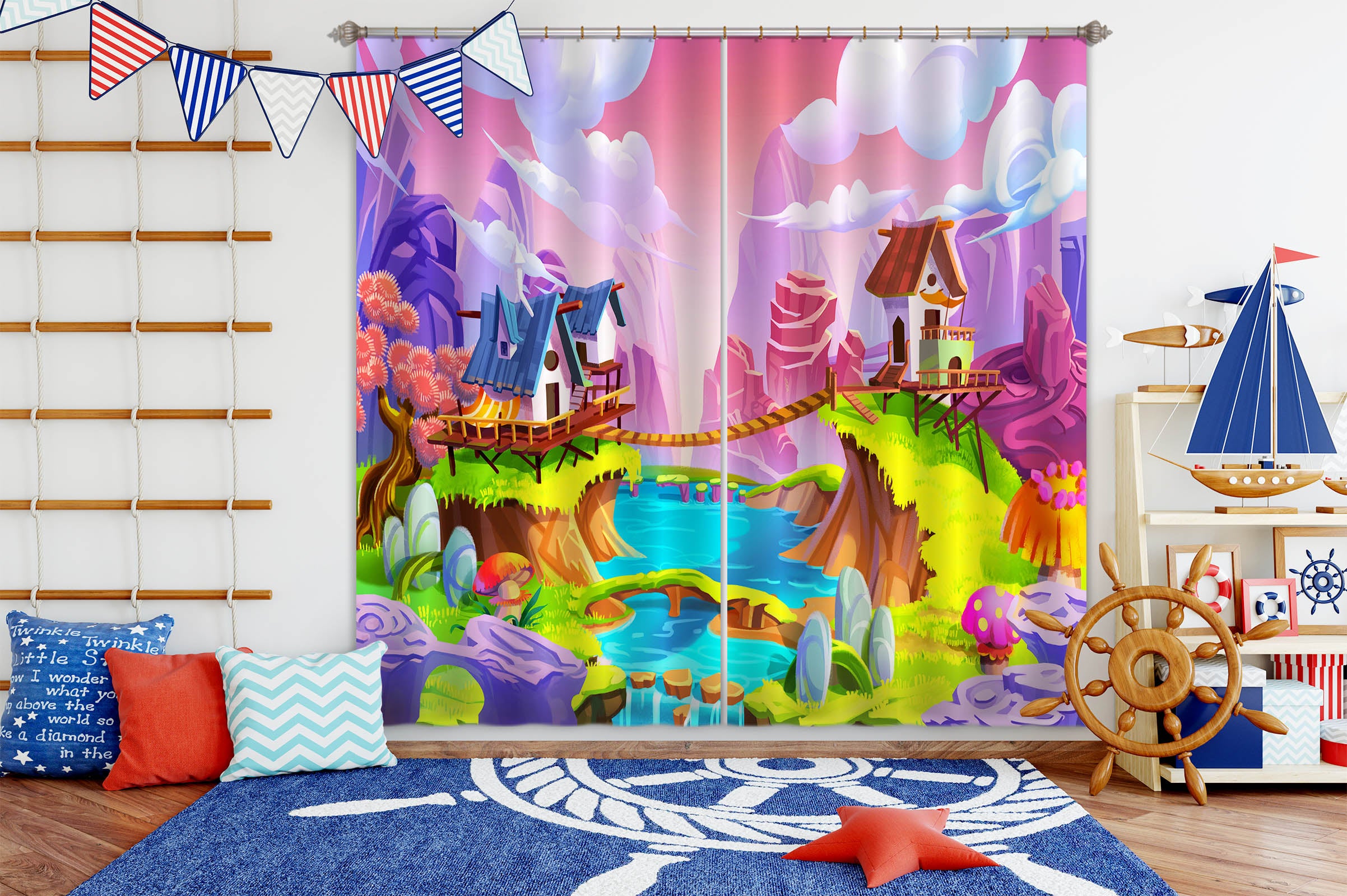 3D Color Forest 773 Curtains Drapes