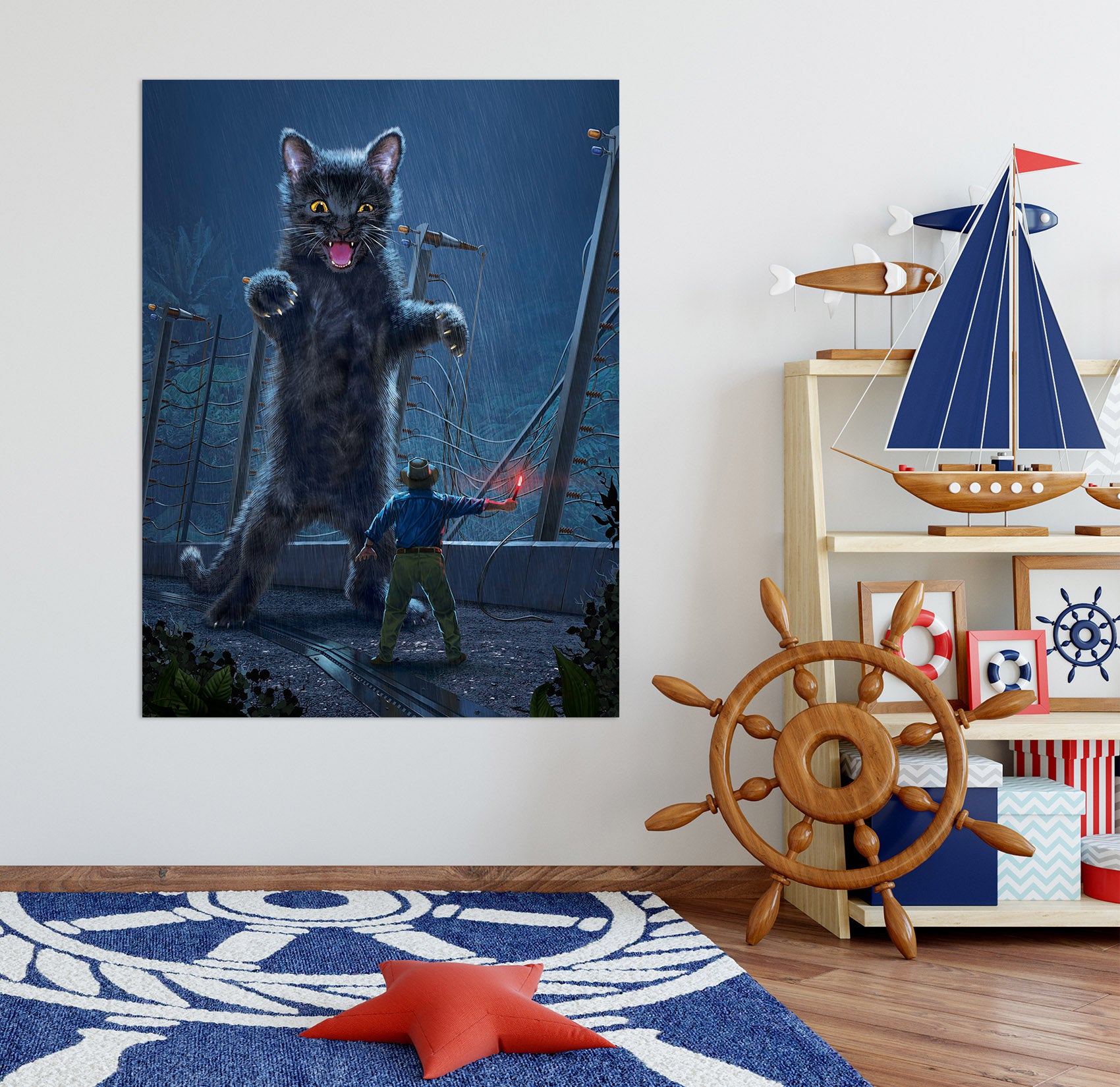 3D Jurassic Kitty 047 Vincent Hie Wall Sticker