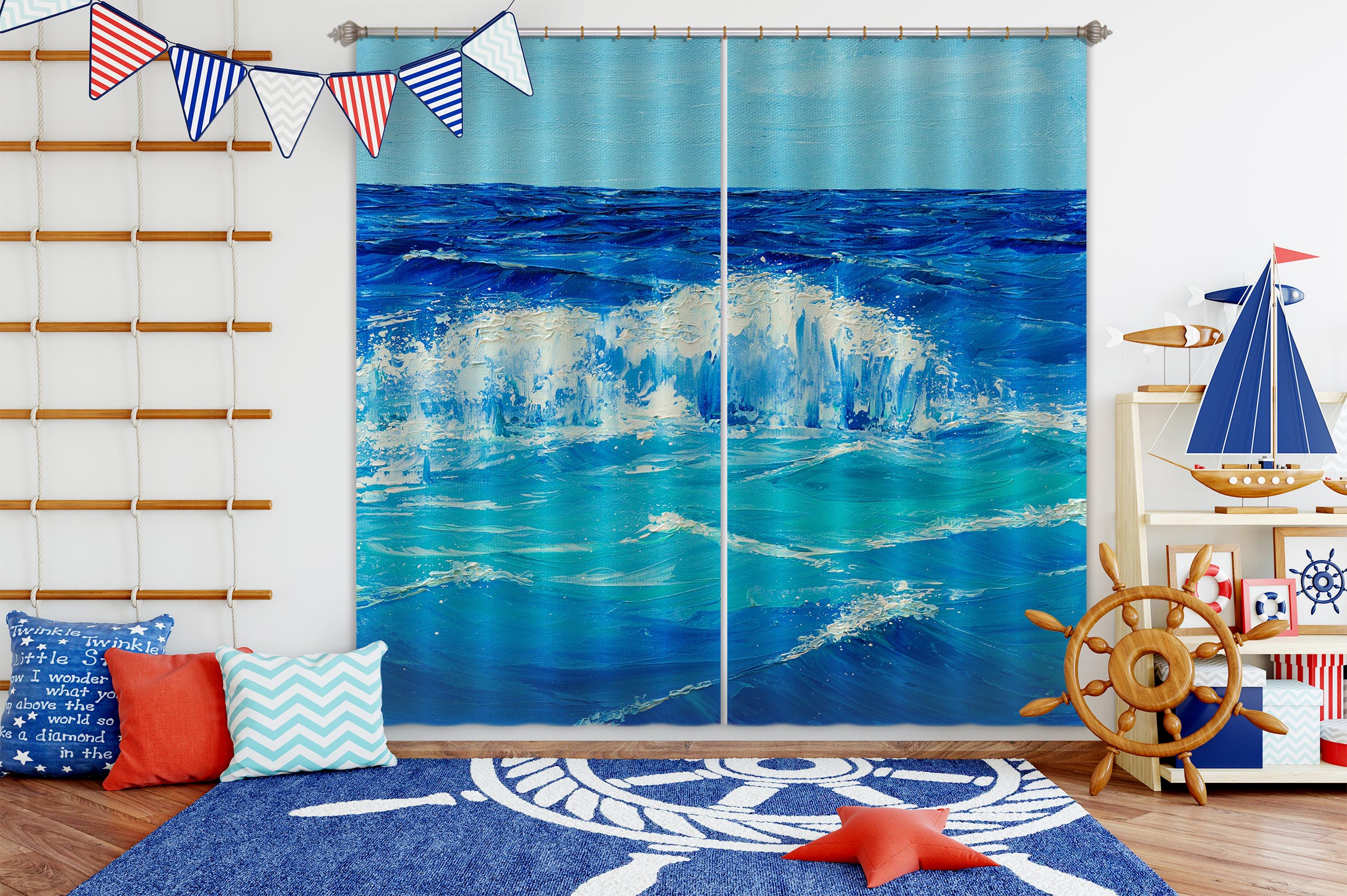 3D Waves 1708 Marina Zotova Curtain Curtains Drapes