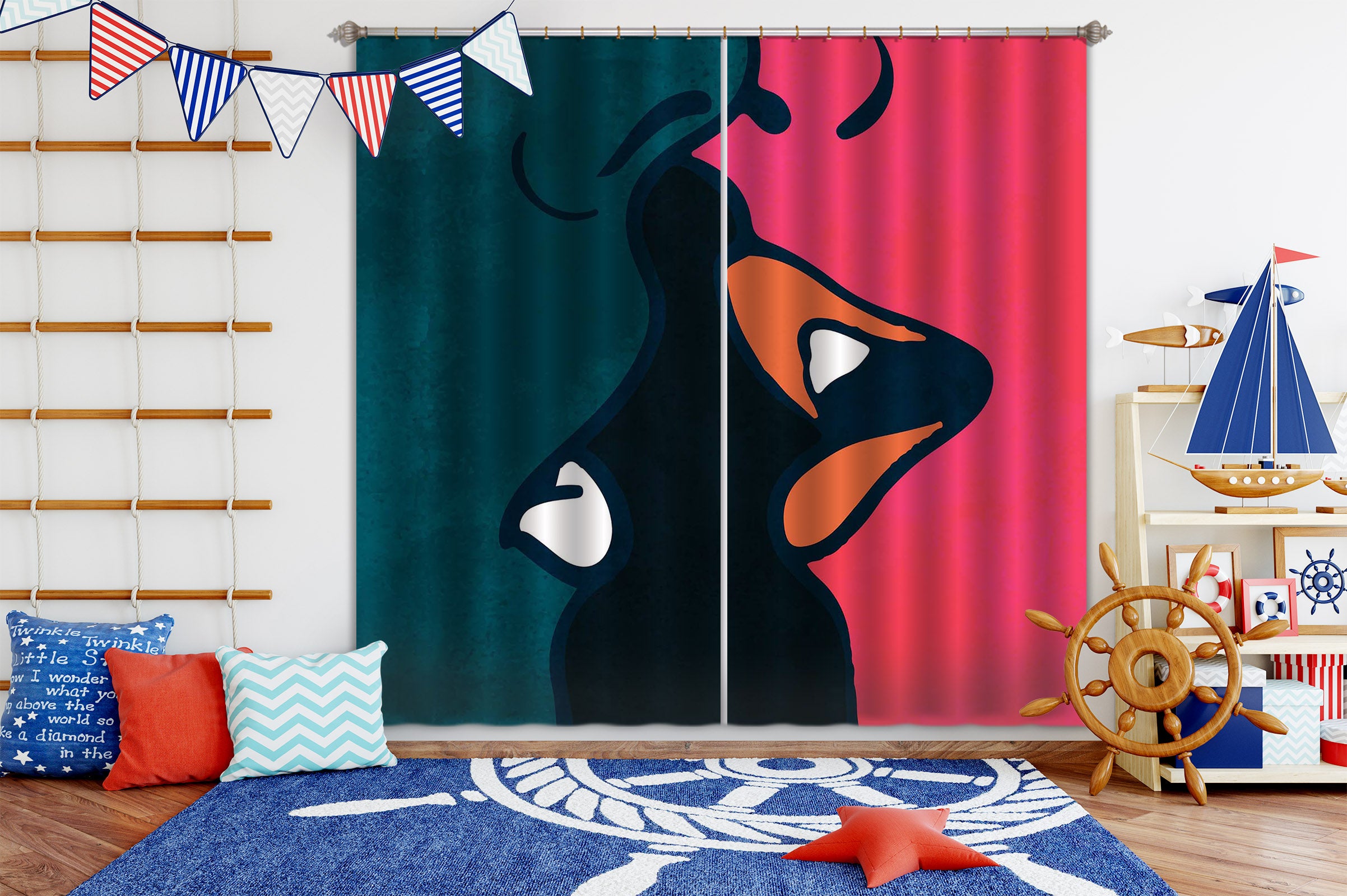 3D The Kiss-cc 059 Boris Draschoff Curtain Curtains Drapes