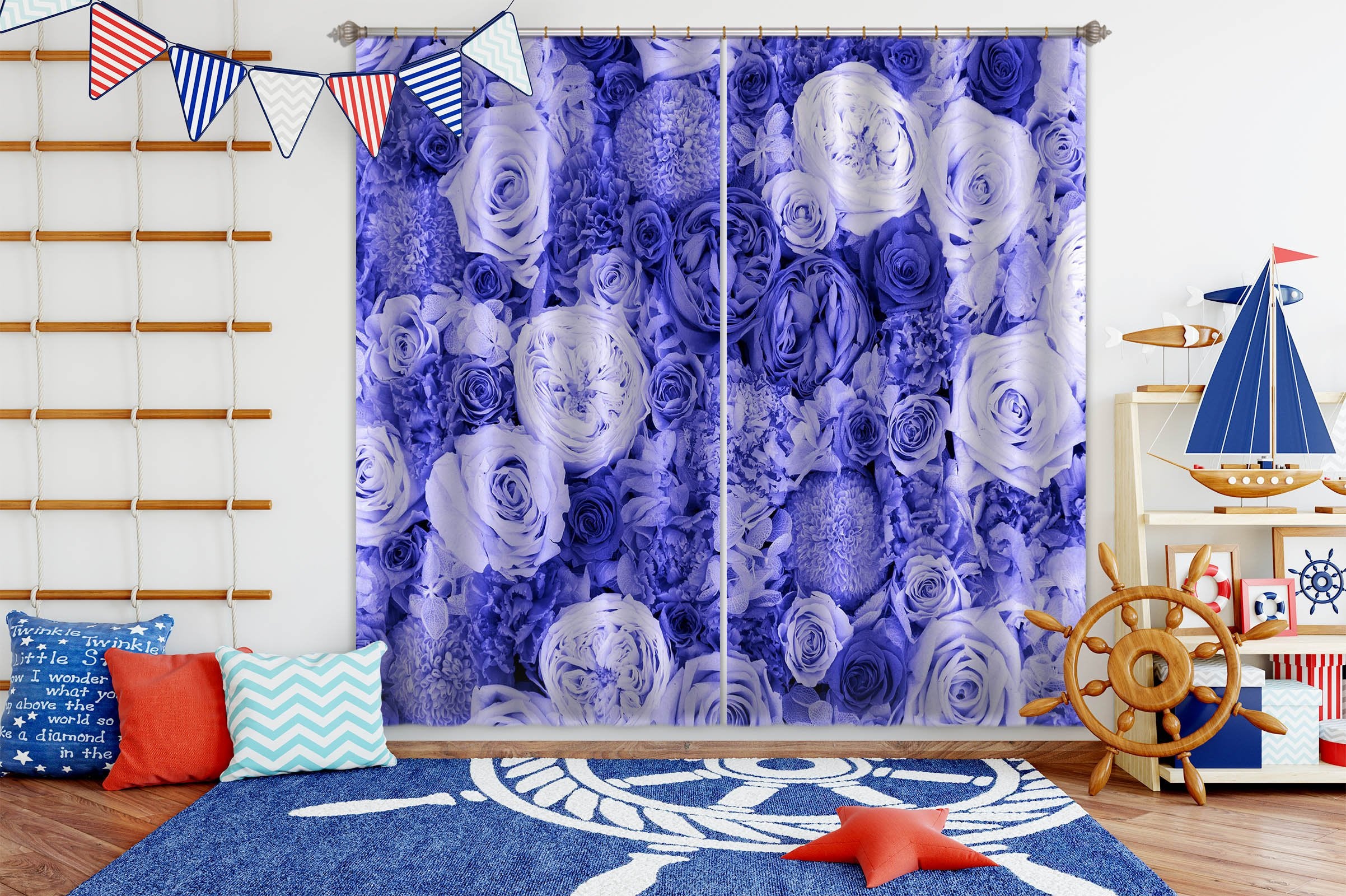 3D Beautiful Rose 042 Noirblanc777 Curtain Curtains Drapes Wallpaper AJ Wallpaper 
