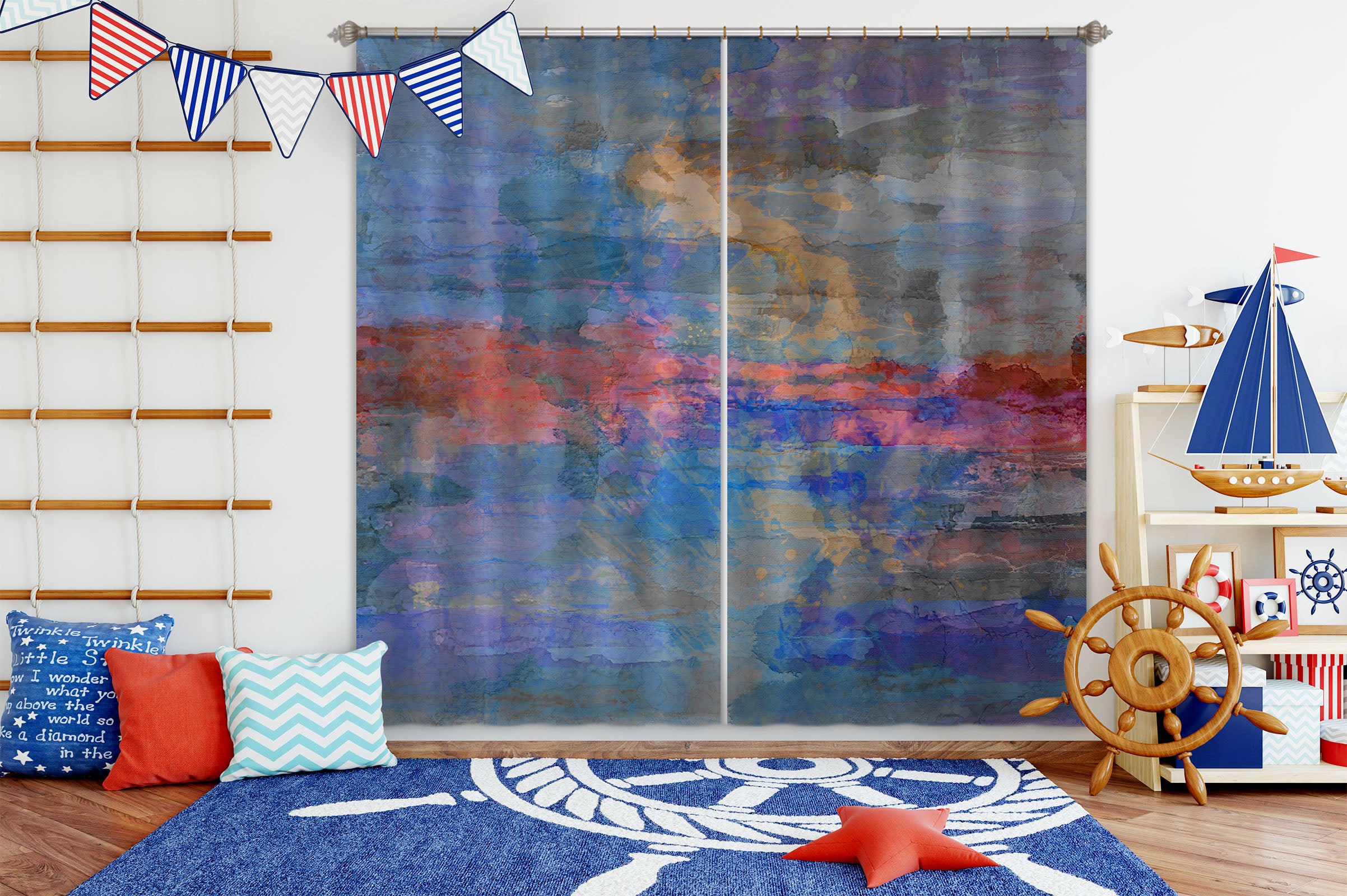 3D Color Sky 230 Michael Tienhaara Curtain Curtains Drapes