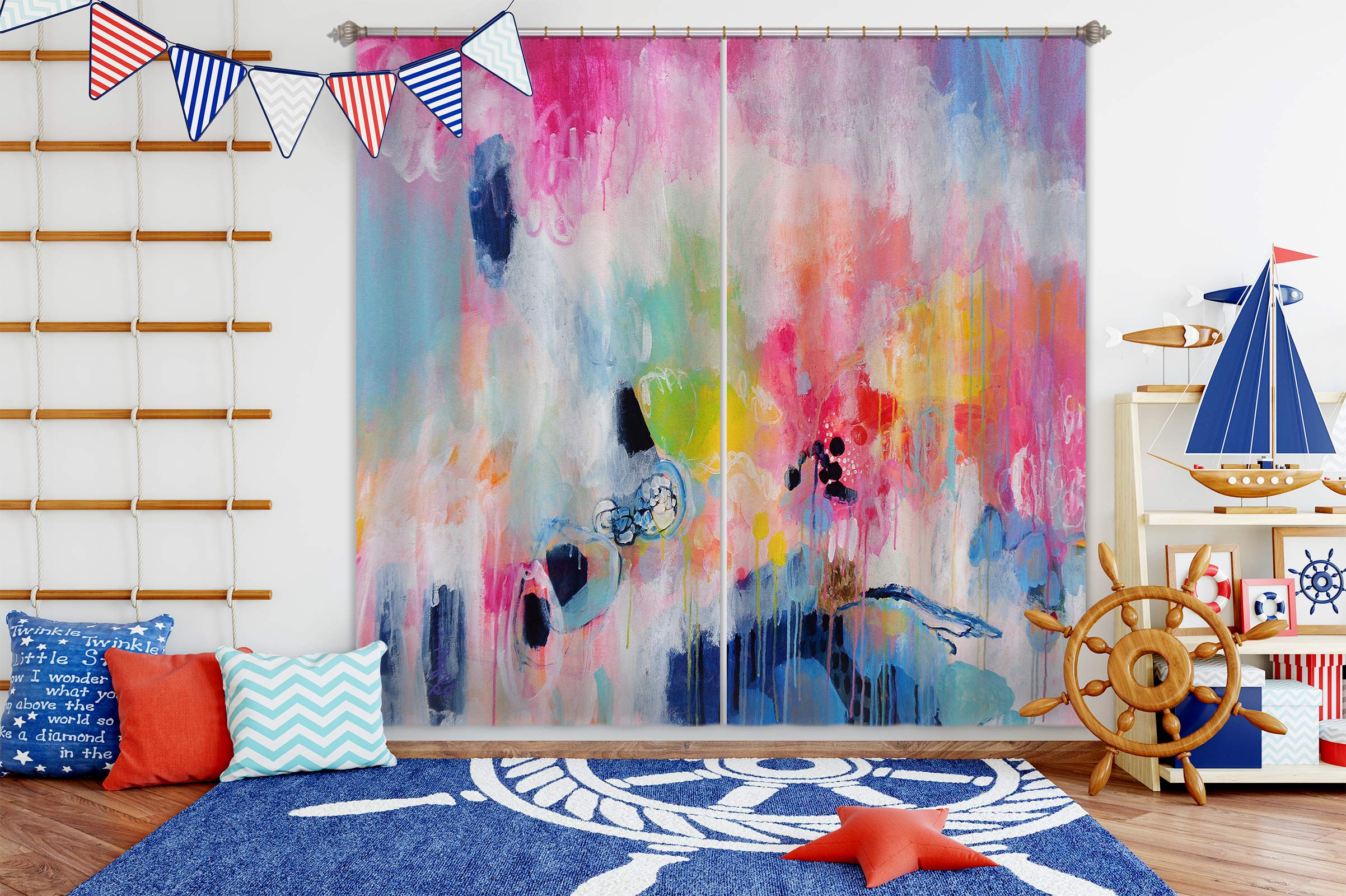 3D Color Painting 2402 Misako Chida Curtain Curtains Drapes