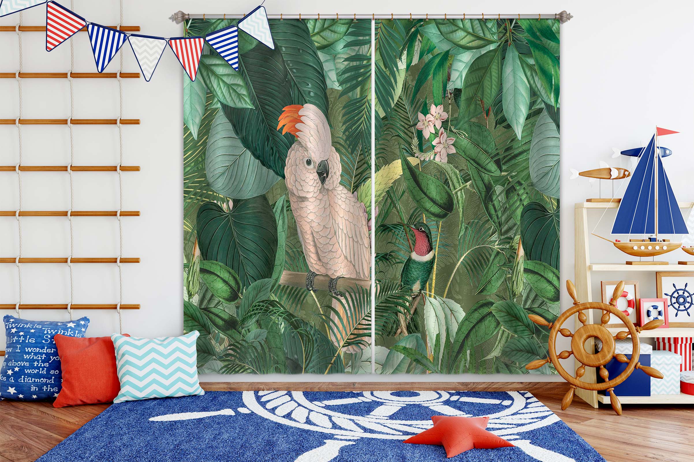 3D Jungle Friends 065 Andrea haase Curtain Curtains Drapes