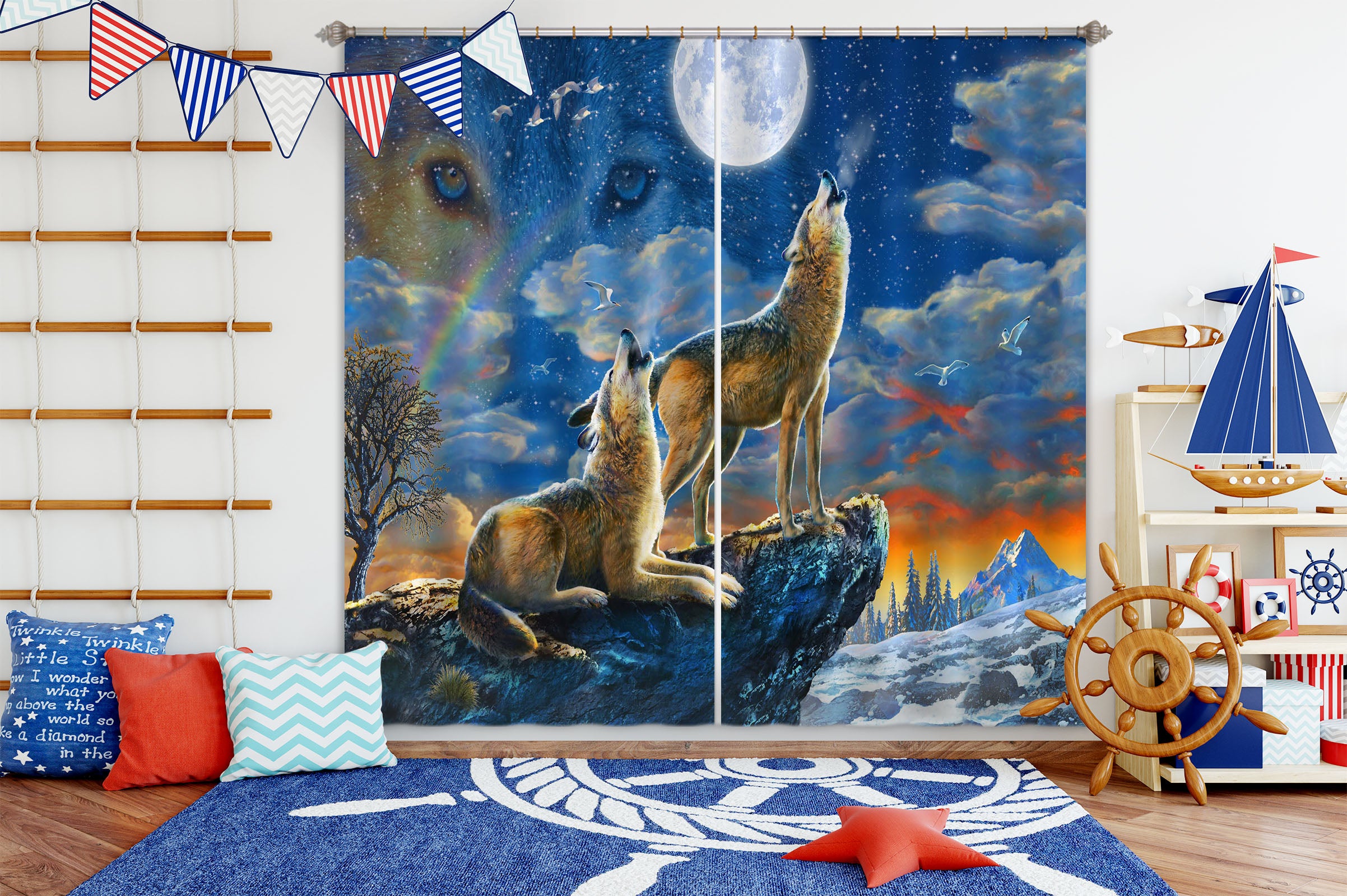 3D Wolverine 068 Adrian Chesterman Curtain Curtains Drapes