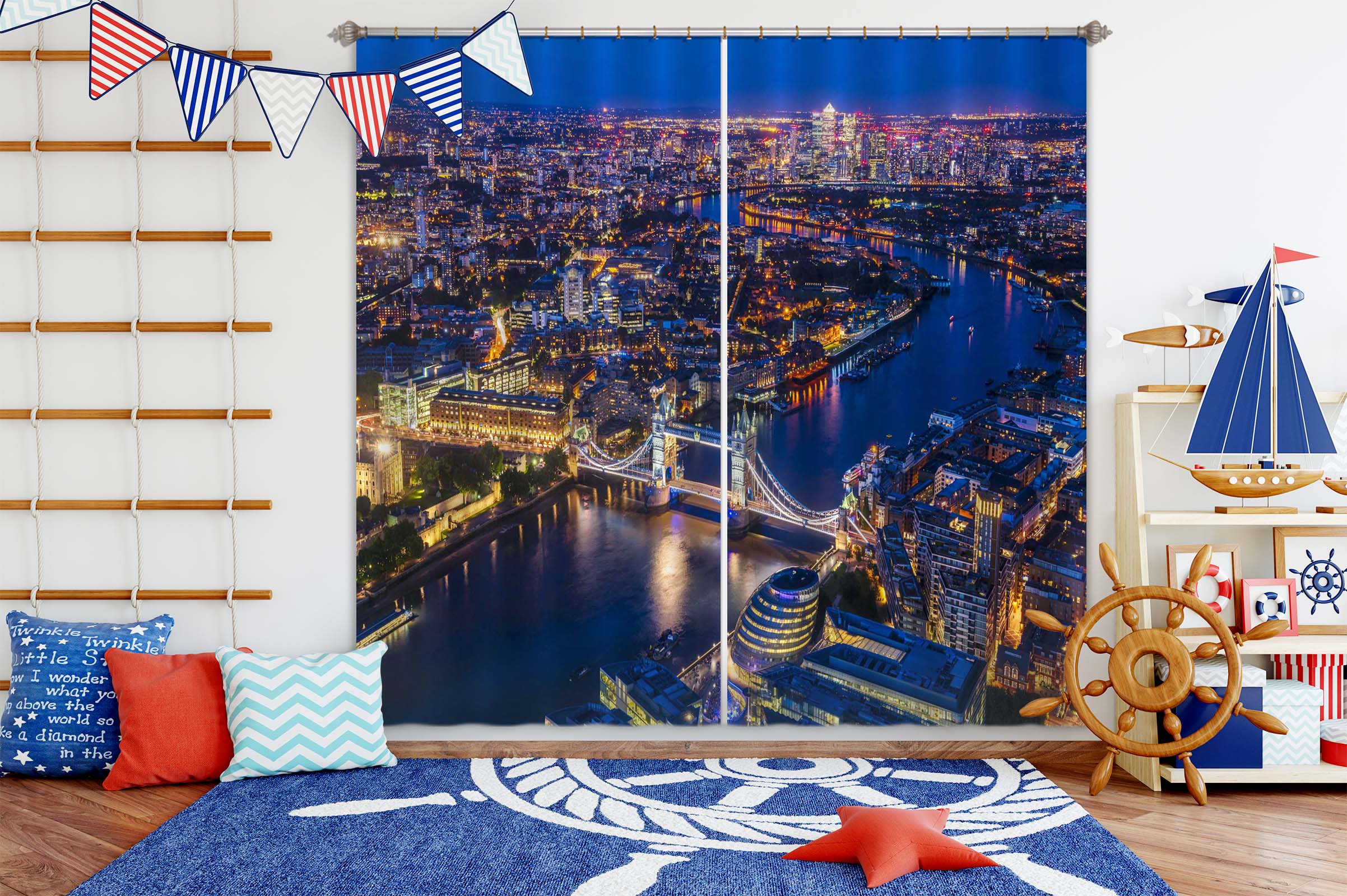 3D City Lights 173 Marco Carmassi Curtain Curtains Drapes