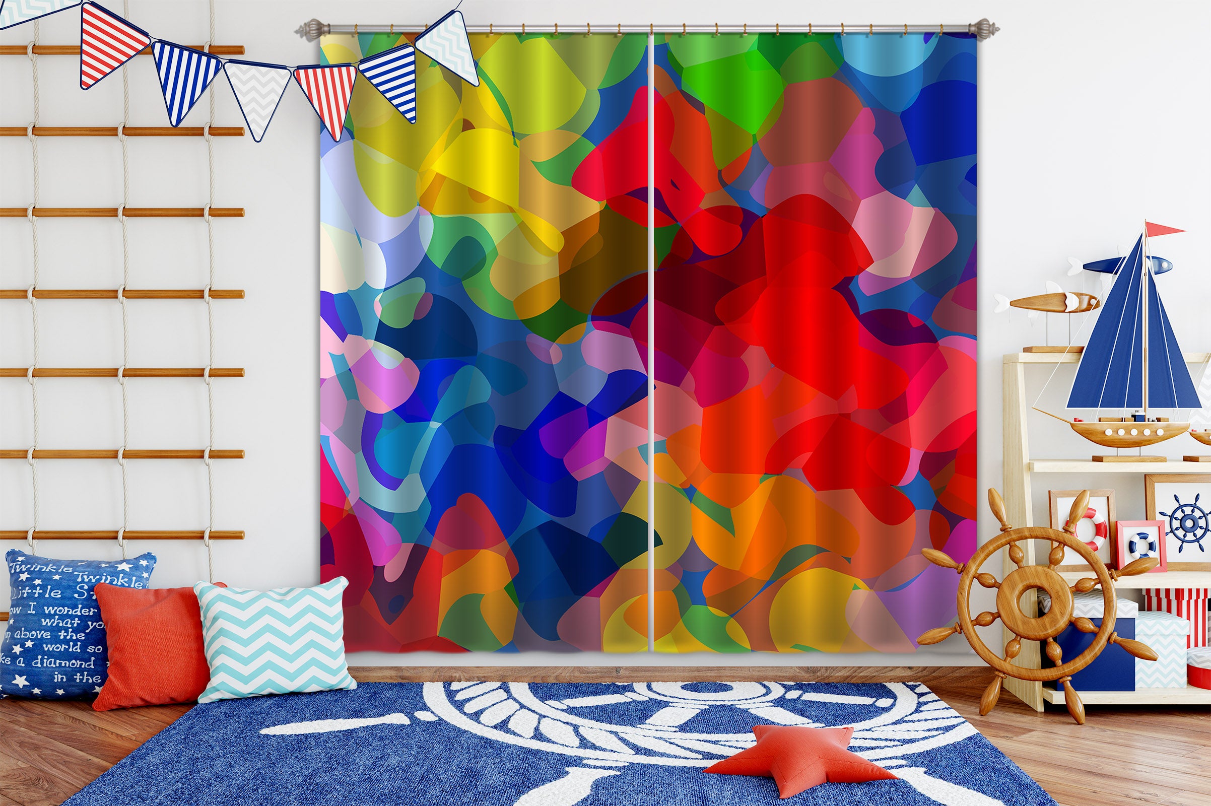 3D Colorful Graffiti 039 Shandra Smith Curtain Curtains Drapes