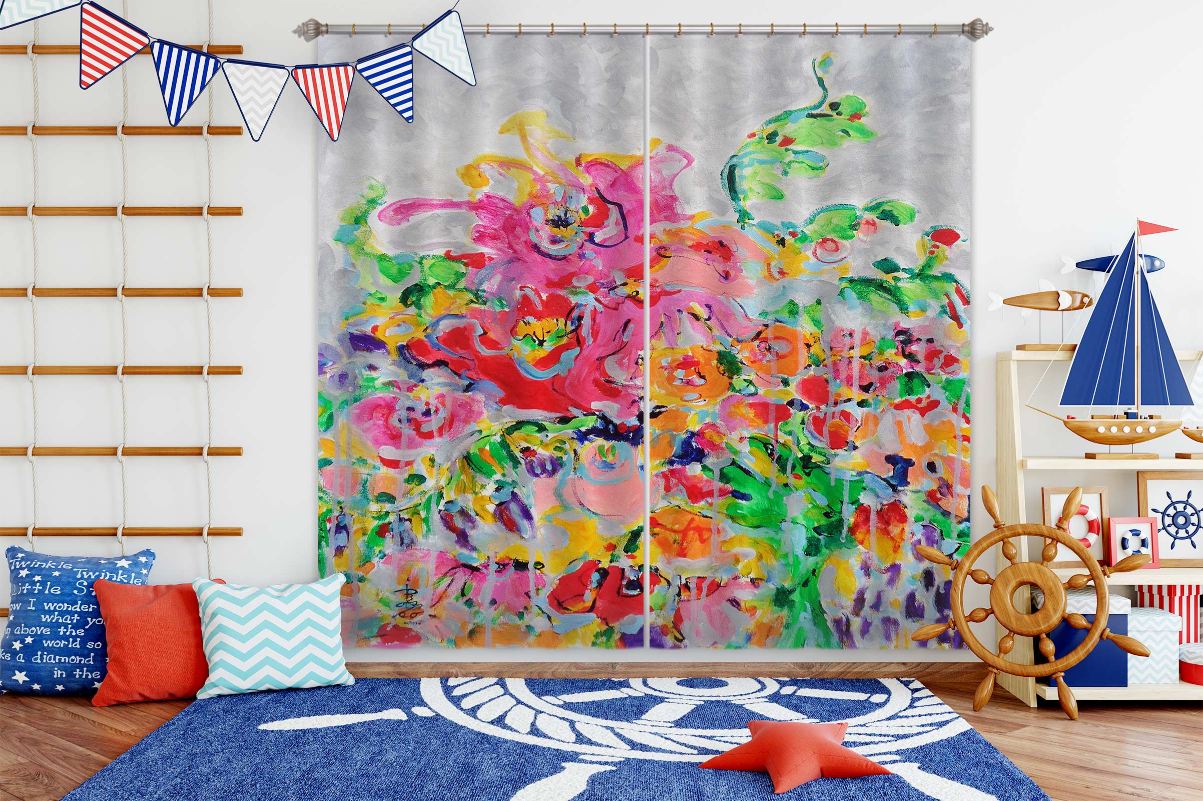 3D Colorful Petals 2425 Misako Chida Curtain Curtains Drapes