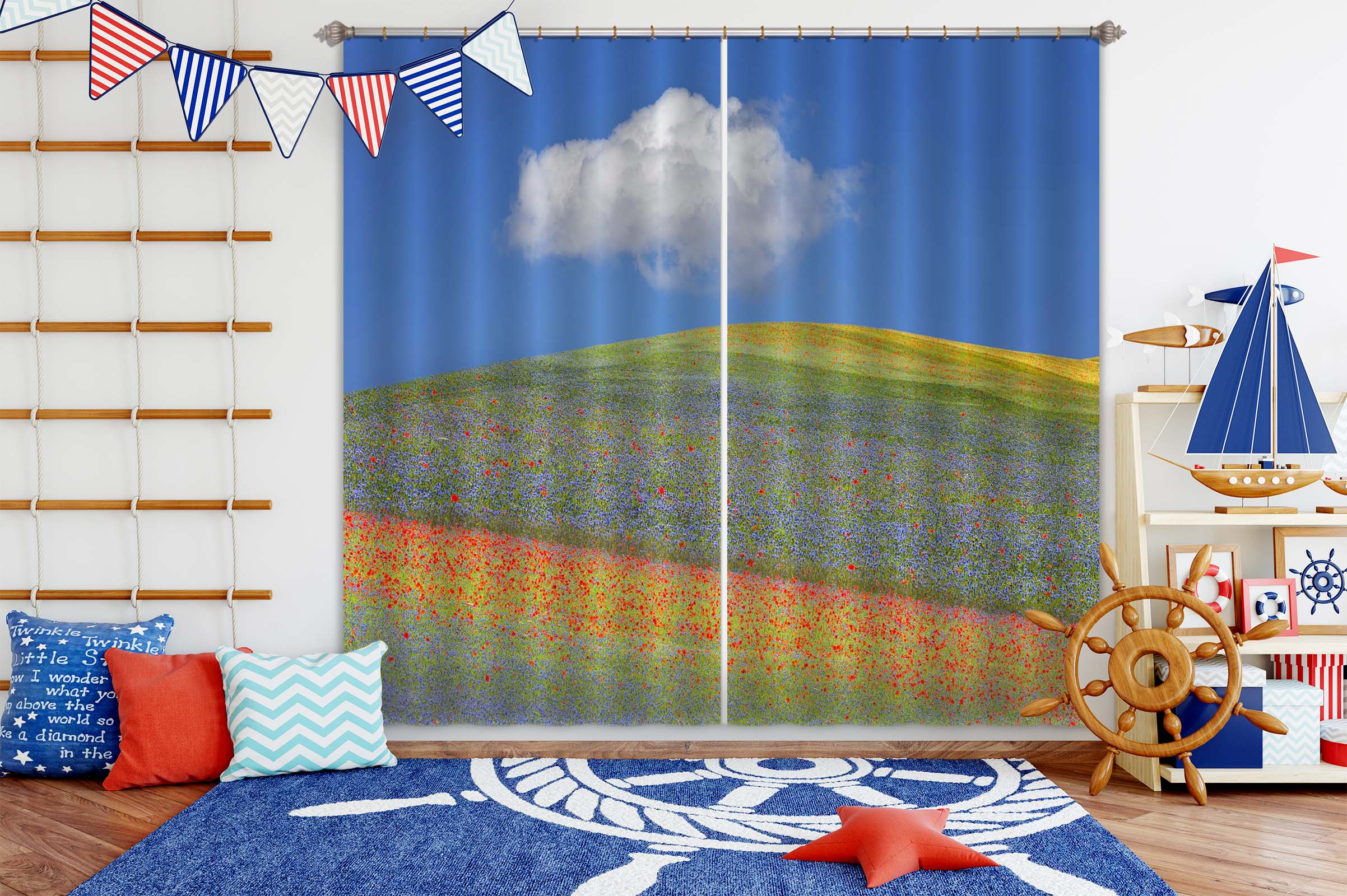 3D Colorful Garden 165 Marco Carmassi Curtain Curtains Drapes