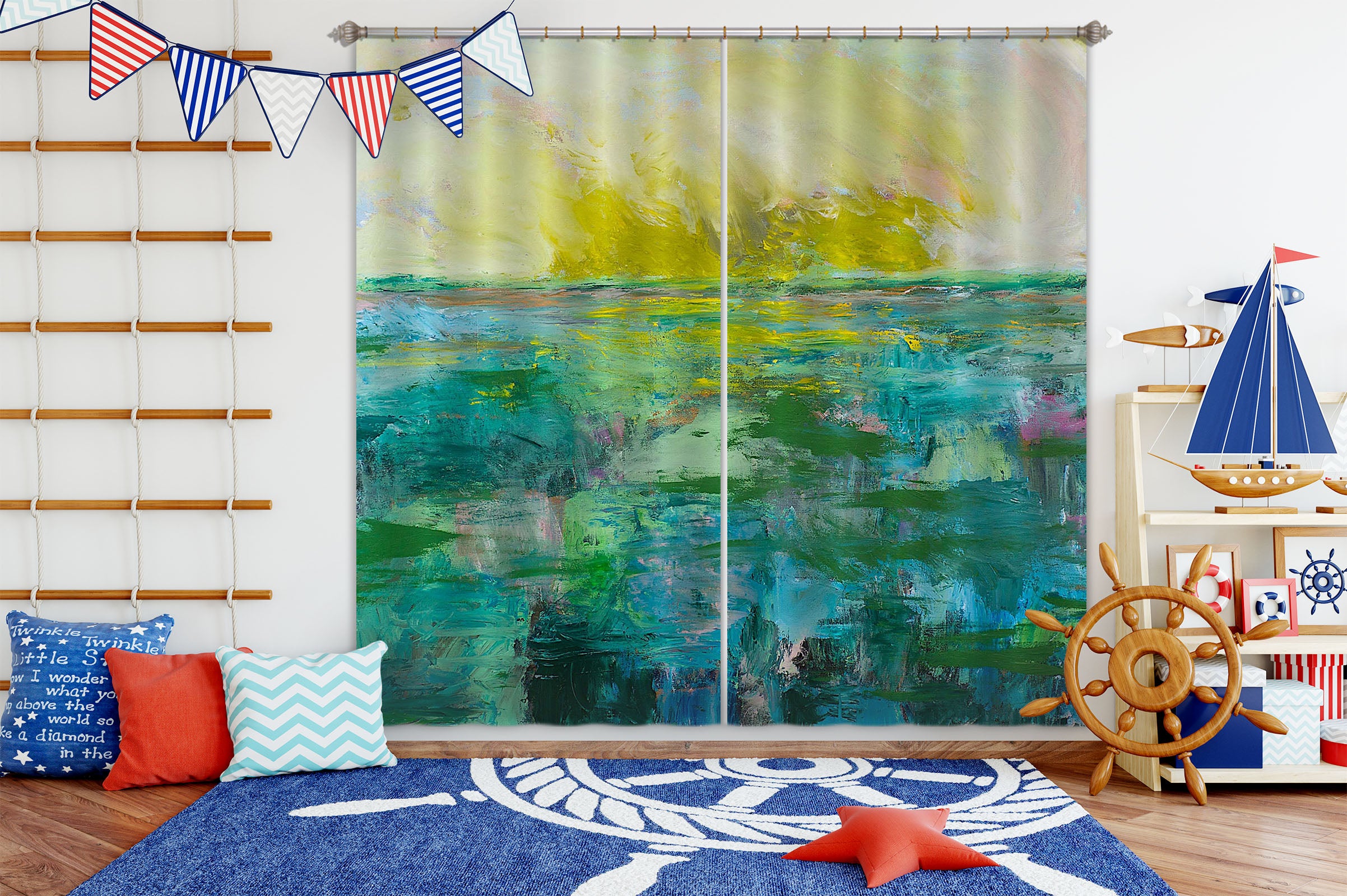 3D Morning Dew 178 Allan P. Friedlander Curtain Curtains Drapes