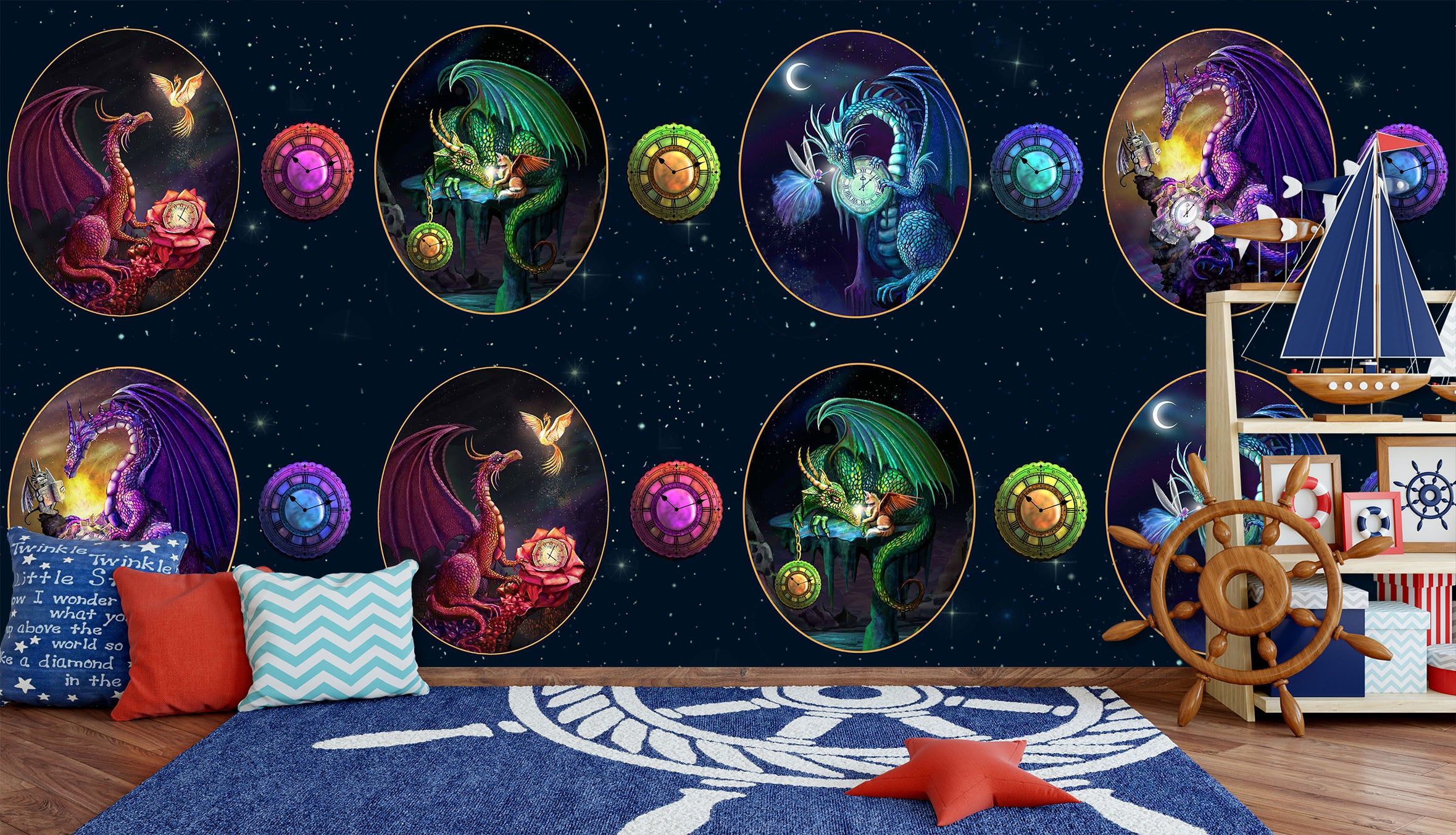 3D Dragon Egg 1407 Rose Catherine Khan Wall Mural Wall Murals